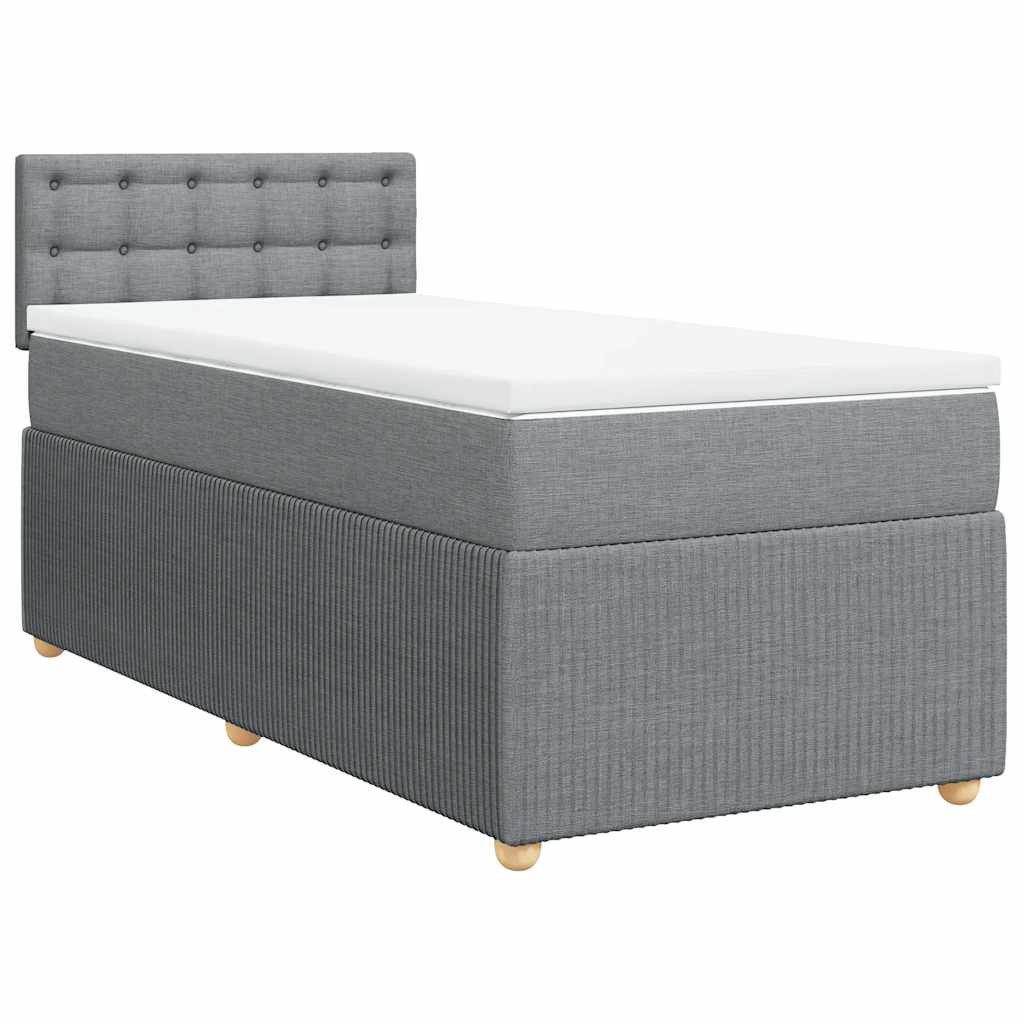 vidaXL Bett Boxspringbett mit Matratze Hellgrau günstig online kaufen