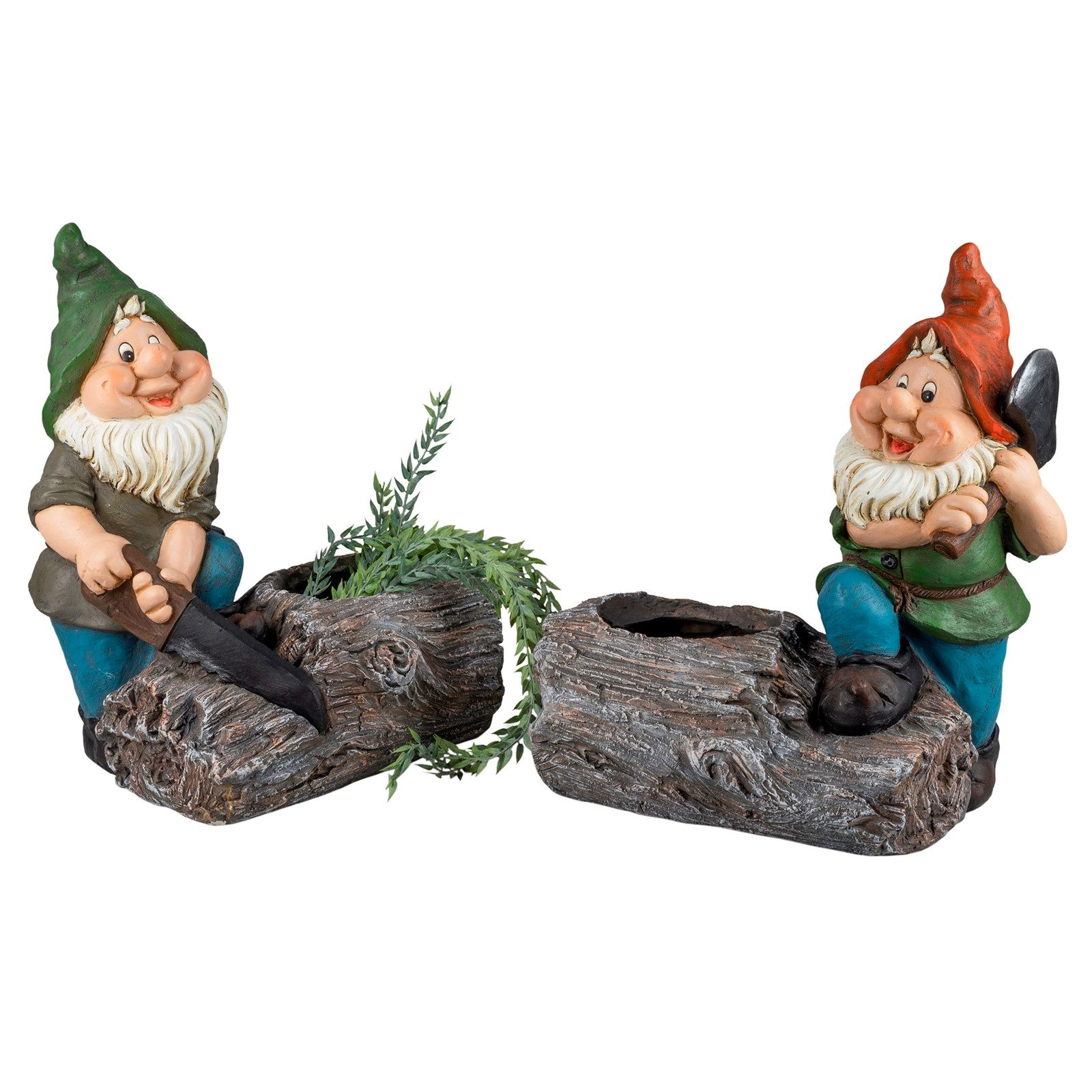 formano Gartenfigur Gartenfigur Zwerg mit Pflanztopf 2er Set, (Set, 2 St., günstig online kaufen