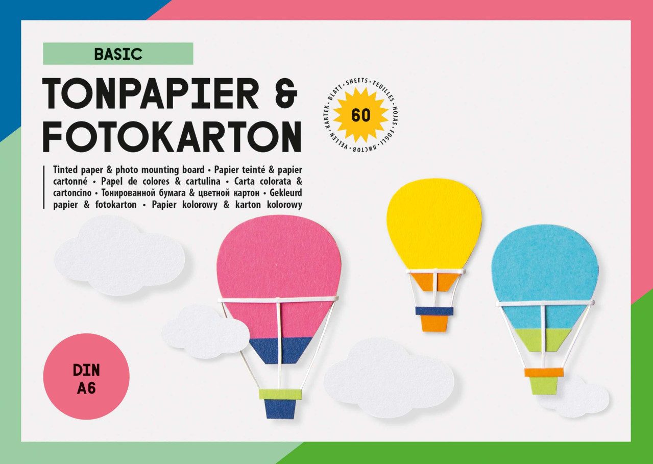 Glorex Bastelkartonpapier Bastelblock Basic Din A6