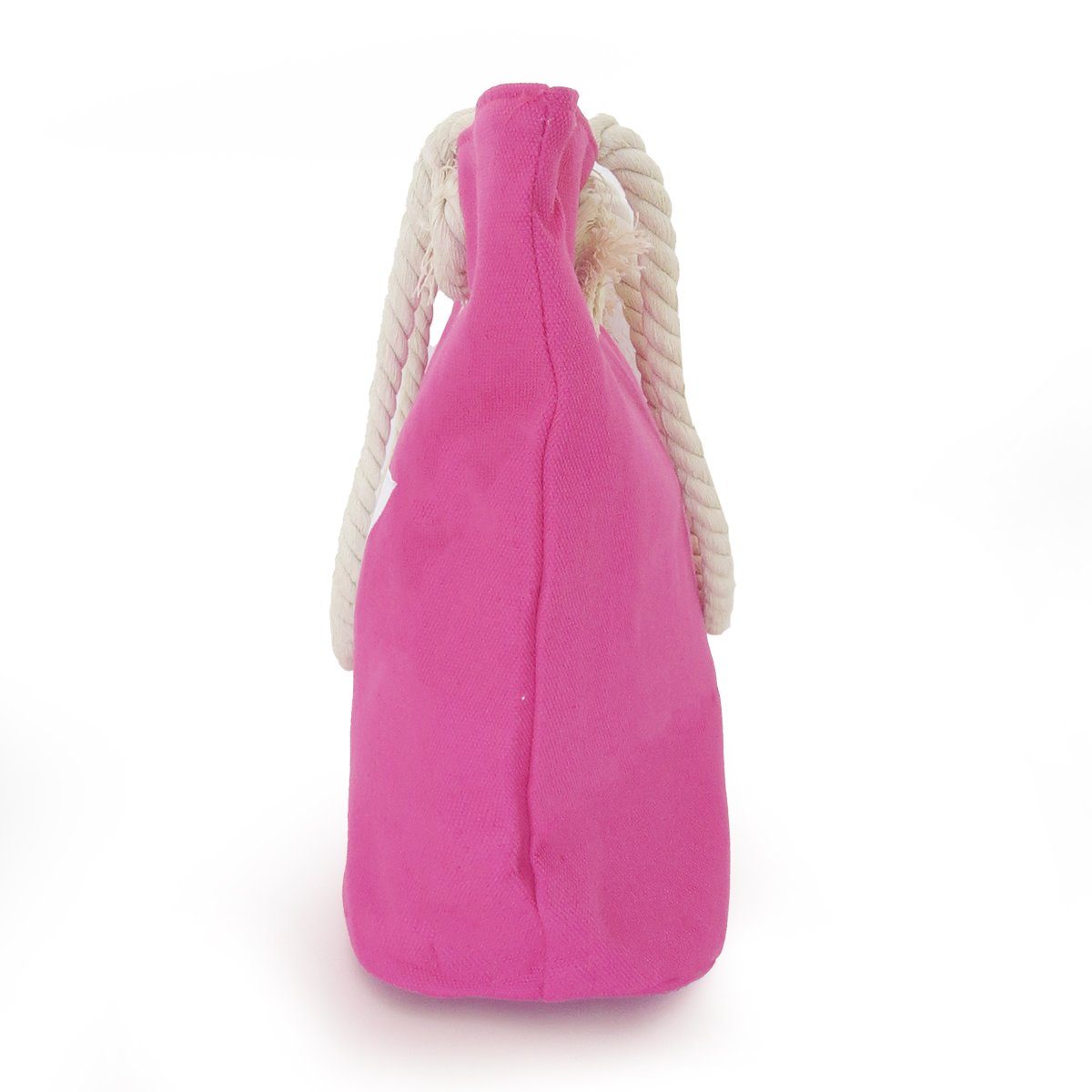 Sonia Originelli Umhängetasche Strandtasche uni Seilkordeln Shopper, Innentasche mit kleine Sternaufdruck Reißverschluss mit pink