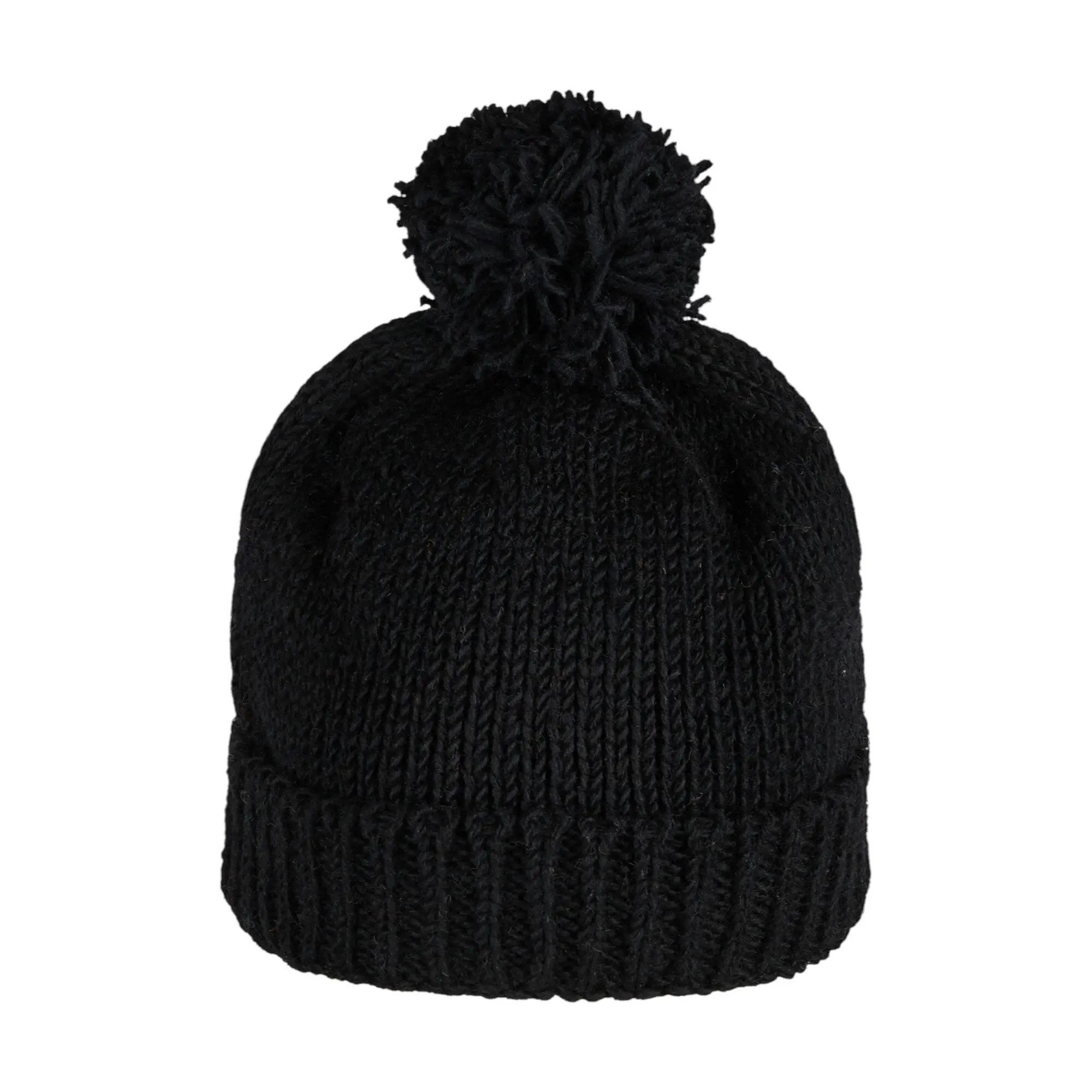 THC Natural Line Bommelmütze THC Schafwoll Pudelmütze 721 schwarz (1 Stück, 1-St., 1 Stück) Innenfutter: Fleece