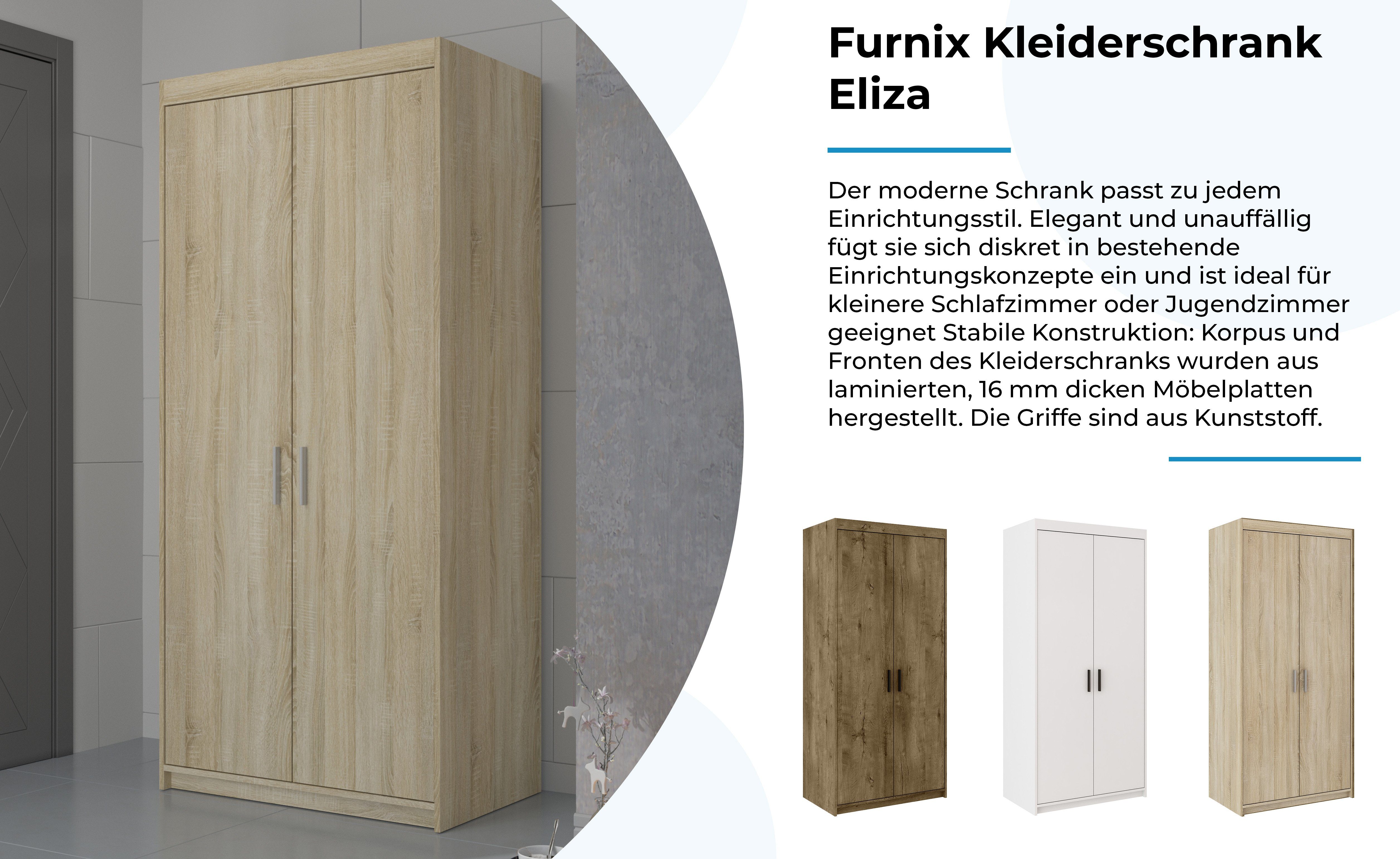 Furnix Kleiderschrank 3-türig Eiche Schrank Eliza Schlafzimmer Sonoma für Auswahl