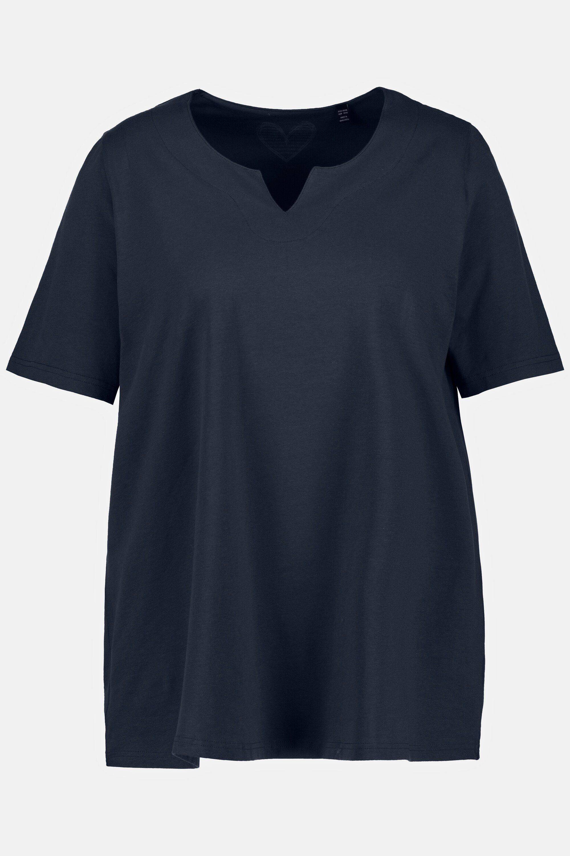 Popken Halbarm A-Linie Rundhalsshirt T-Shirt Tunika-Ausschnitt Ulla marine