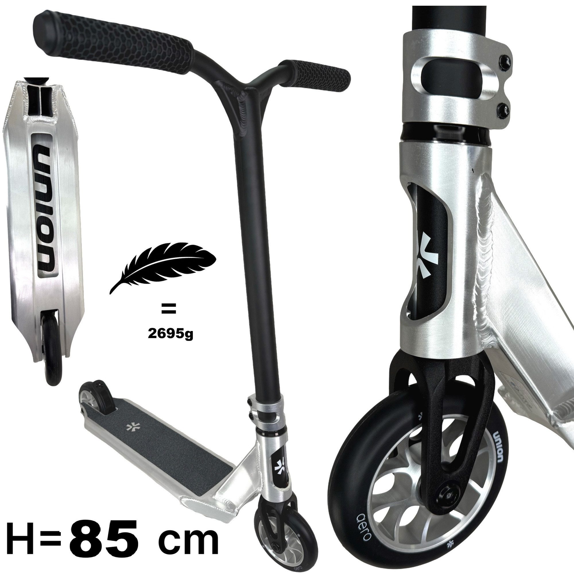 Union Stuntscooter Union Aero M Stunt Scooter H=85cm 2,69kg Silber