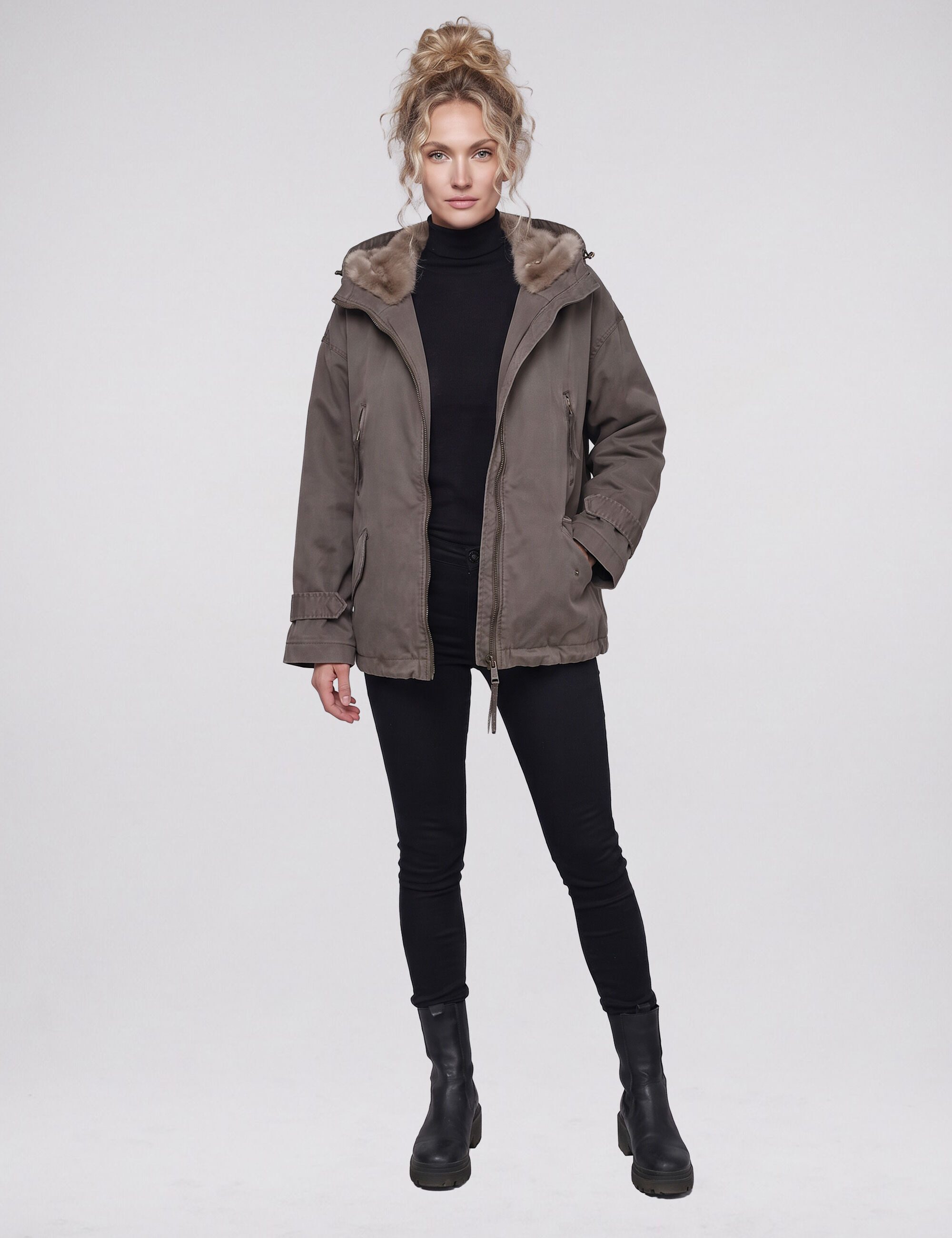 Blonde No.8 Winterjacke BELLA mit Kunstfell gefütterte Kapuze