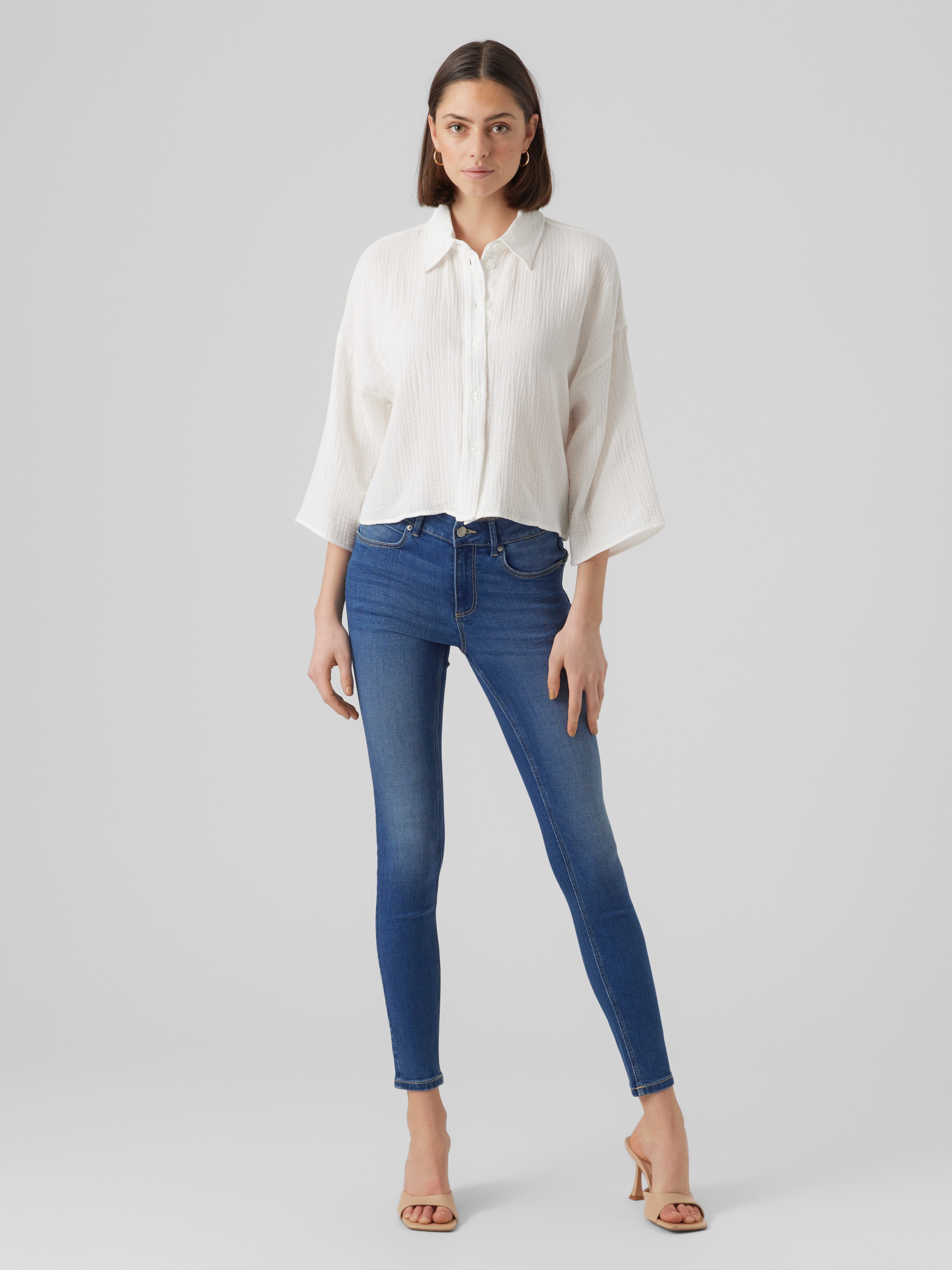 Vero Moda Hemdbluse VMNATALI CROP SHIRT WVN NOOS Baumwolle, loose fit