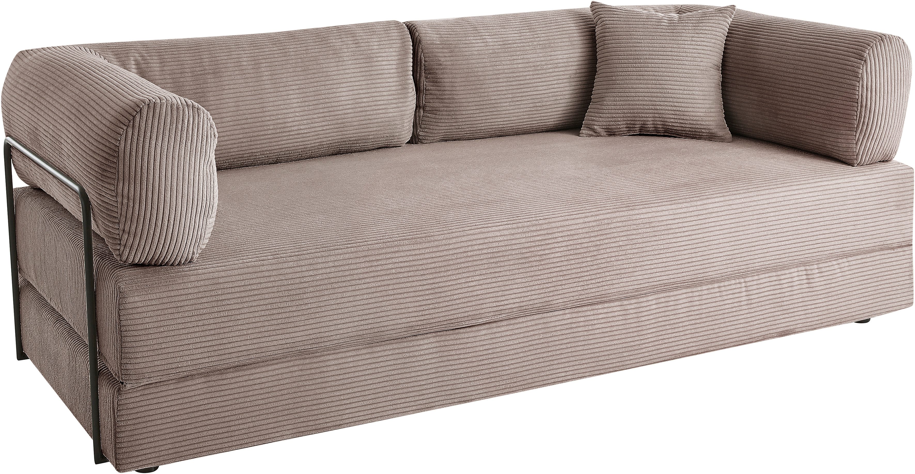 homsy by Ana Johnson Schlafsofa Folda Dauerschläfer, B: 206 cm, Liegefl. 181x198 cm, mit Bett-/Schlaffunktion, inkl. 1x Zierkissen, Tonnentaschenfederkern – Bild 5 von 5