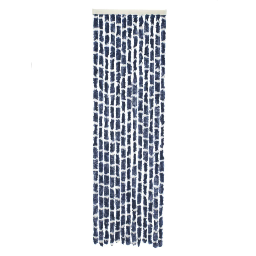 Travellife Insektenschutz-Vorhang Insektenschutz für Türen Chenille Stripe 185x56cm Blau/Weiß Blau und weiß