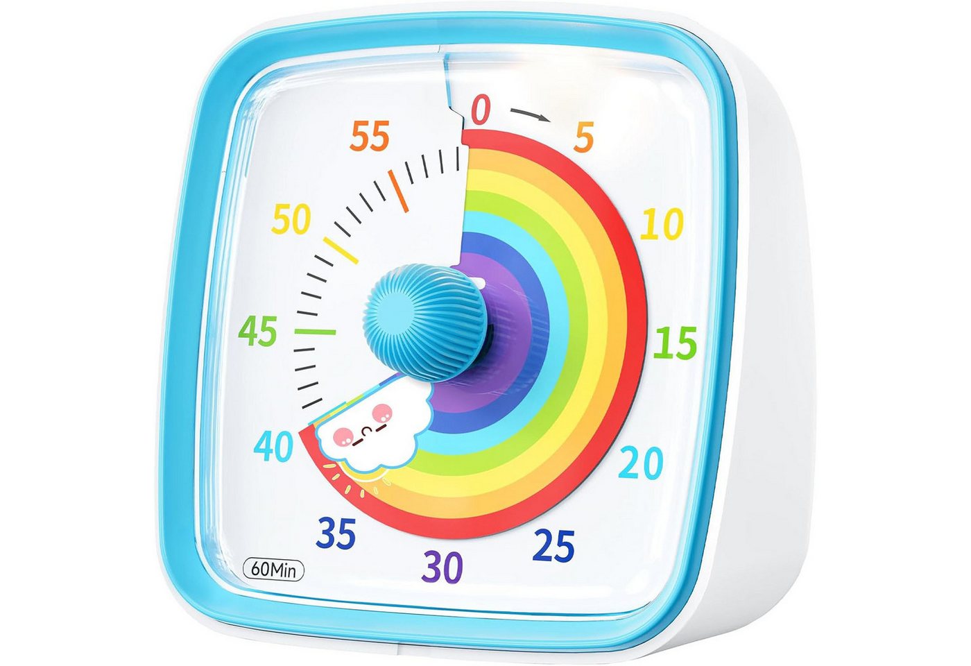 AIMAX Intervall-Timer Visueller Timer 60 Minuten Regenbogen Countdown Timer (für Kinder & Erwachsene Zeitmanagement Tool, mit Stummer Flash Funktion), für Klassenzimmer, Haus, Küche, Büro