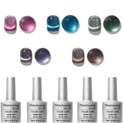 Scheiffy Nagellack-Set 5 Farben Gel Nagellack Set,Mehrfarbig UV Aushärtung,8 ml Nagelgel