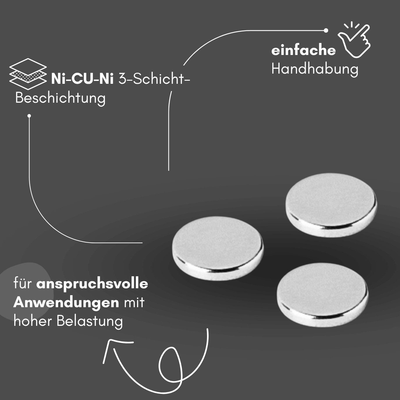 MaajeeKuto Magnet Neodym Magnet Ø4x1 mm N42 – Scheibenmagnet 163 g Haftkraft (10-St) – Bild 4 von 5