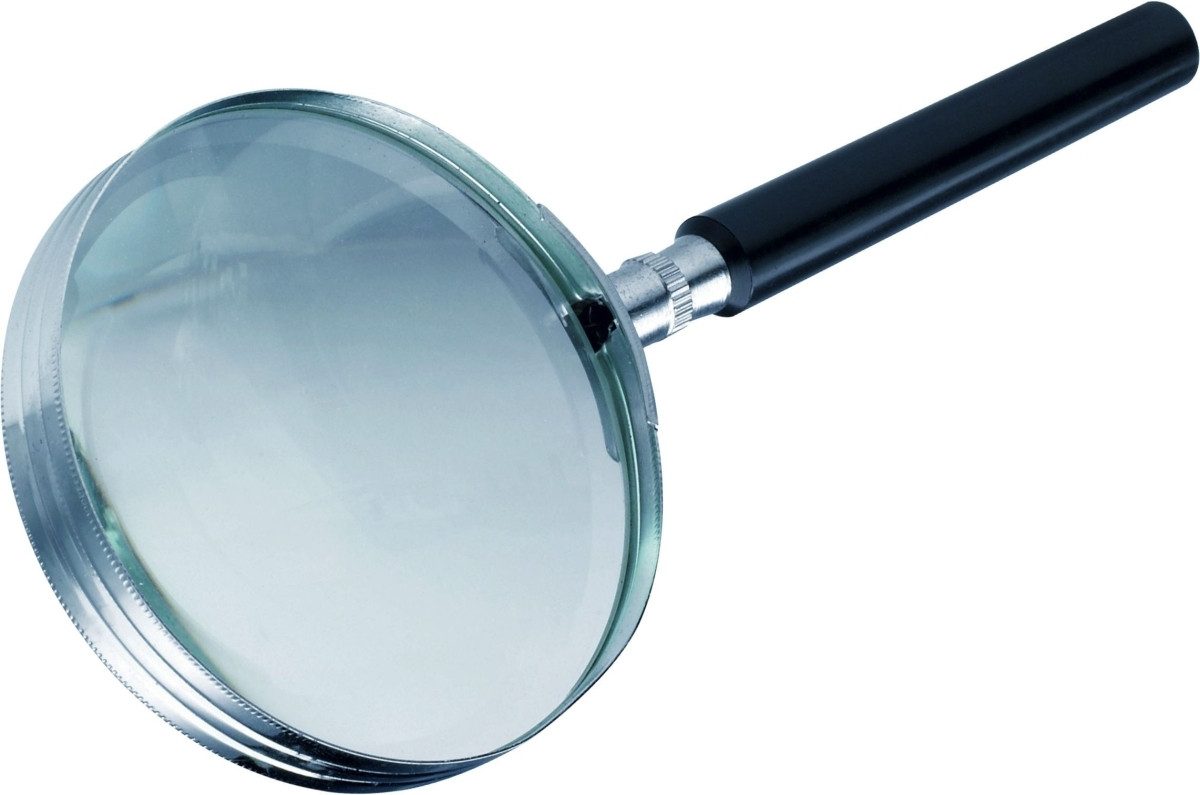 ALCO Taschenlupe Leselupe Metall 3-fach Griff schwarz Rand silber