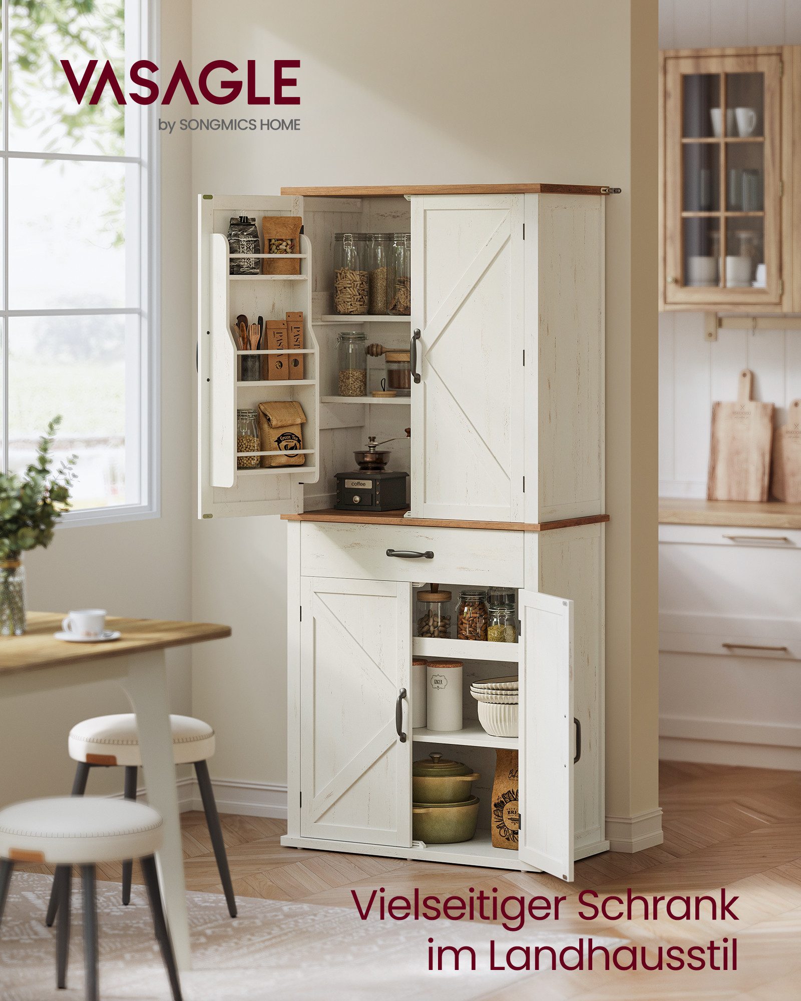 VASAGLE Buffet Küchenschrank,Sideboards, 178,6cm hoher Mehrzweckschrank,Lan günstig online kaufen