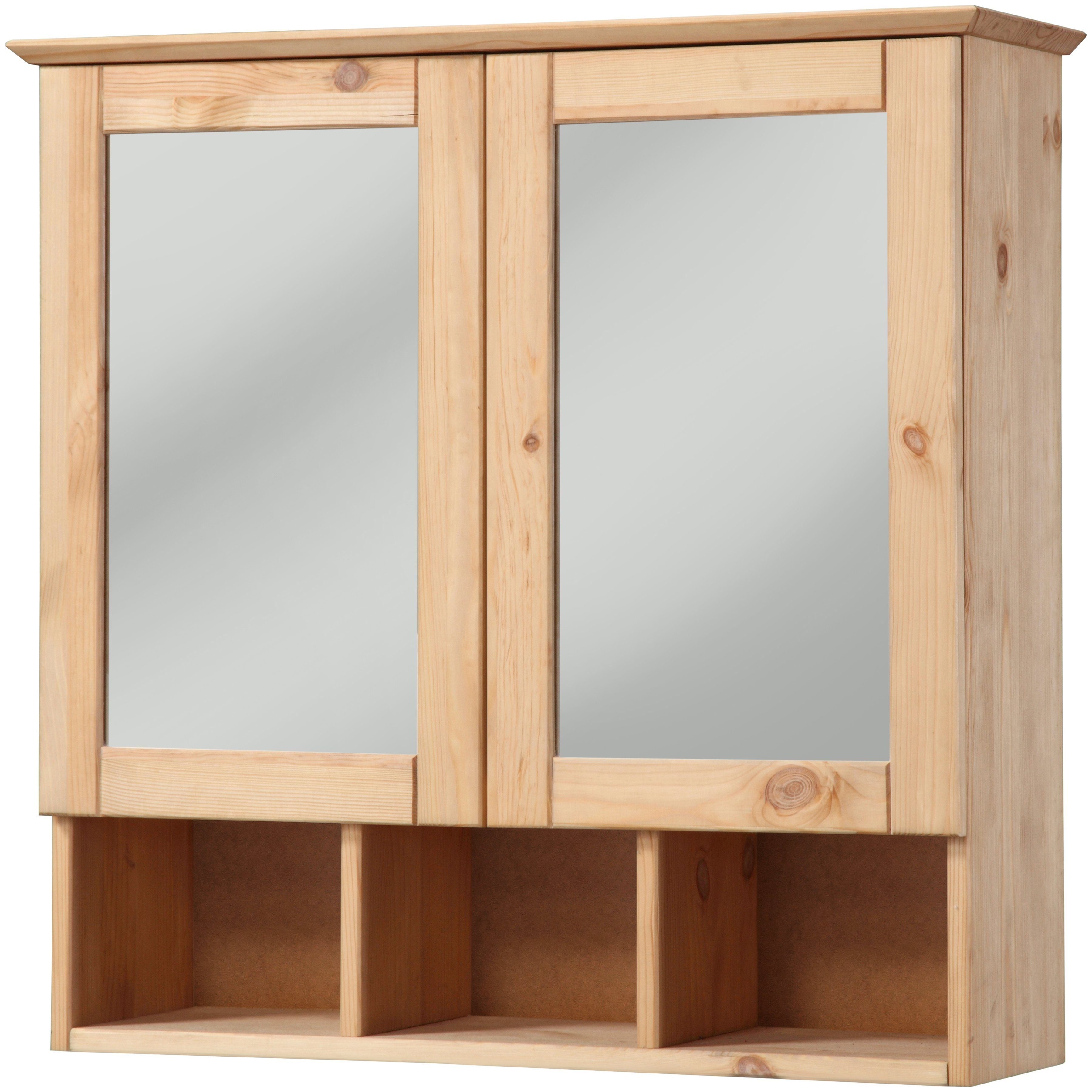 welltime Spiegelschrank Landhaus Sylt Badschrank, Badmöbel, FSC®-zertifiziert Breite 62,5 cm, aus Massivholz, MADE IN EUROPE