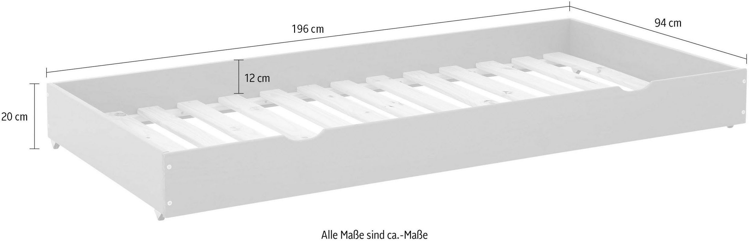 OTTO home Schubkasten Alpi, passend für das Etagenbett der Serie Alpi, aus massivem Kiefernholz