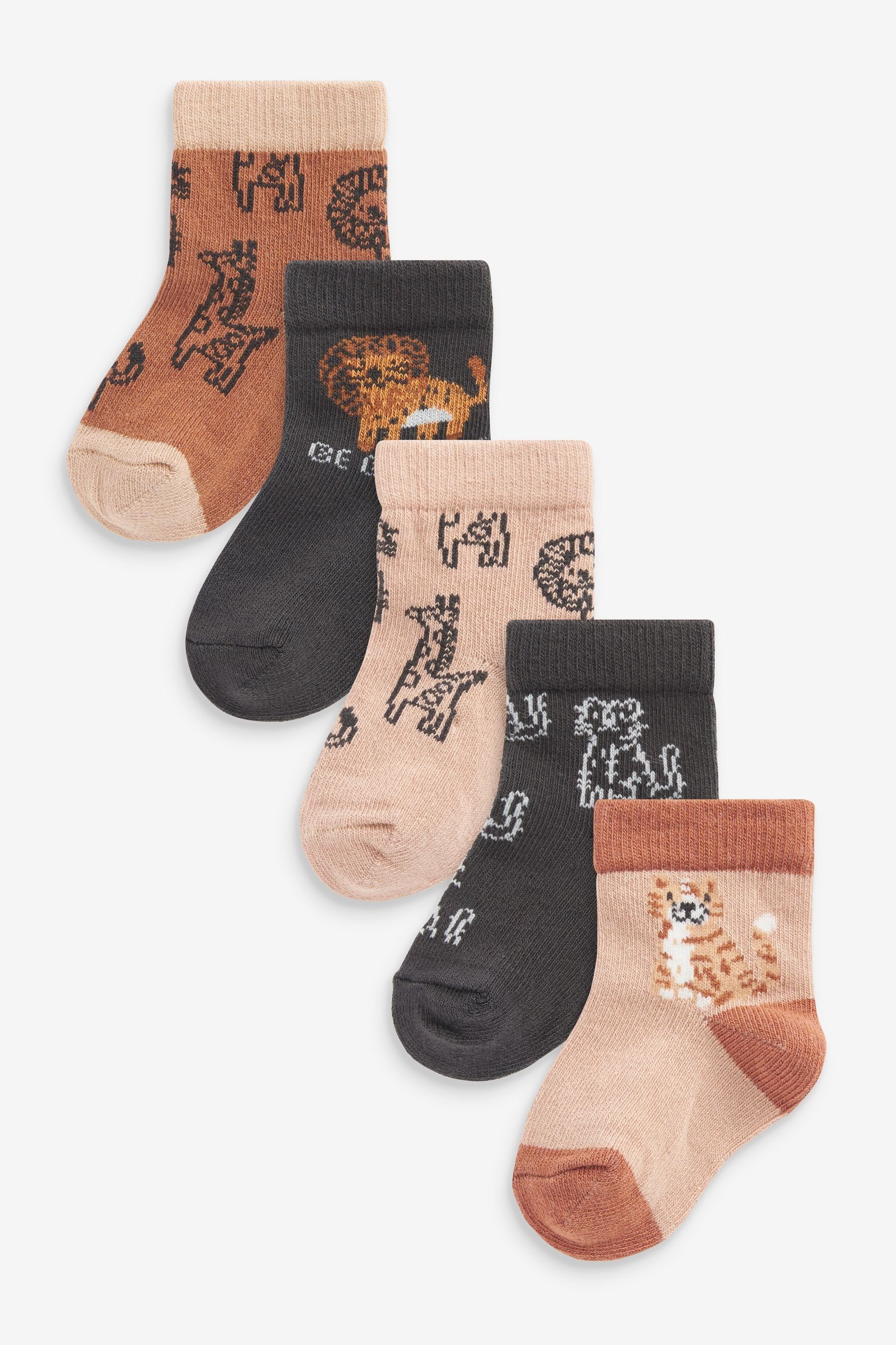 Next Kurzsocken Babysocken im 5er-Pack (5-Paar) Brown Lion