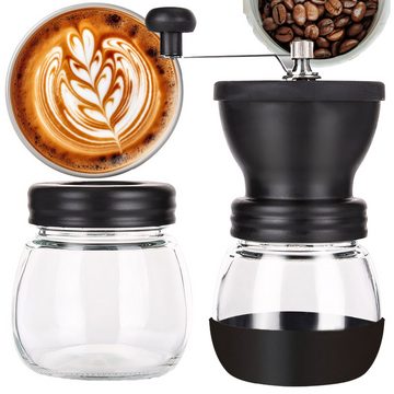 Retoo Kaffeemühle Kaffeemühle mit Keramikmahlwerk Edelstahlgriffe Kaffeemühle Manuell, Handmühlen, Präzises Mahlen, Vielseitigkeit, Ästhetik, Kompakte Größe, Sicherheit
