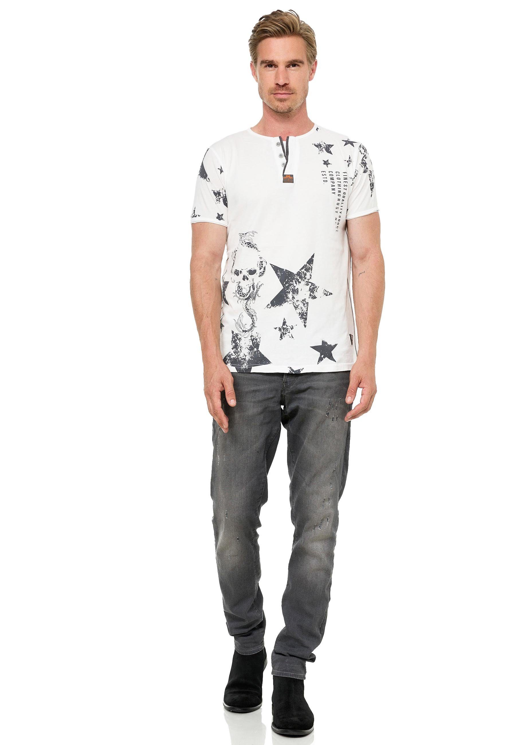Rusty Neal T-Shirt mit Skull-Print und günstig online kaufen
