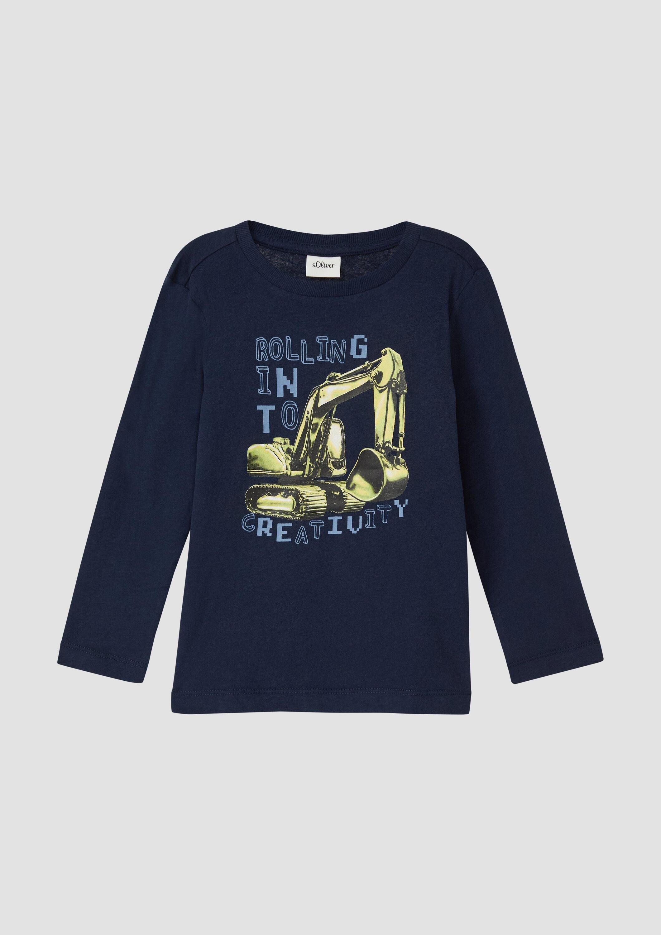 s.Oliver Langarmshirt T-Shirt Langarm-Shirt mit Frontprint