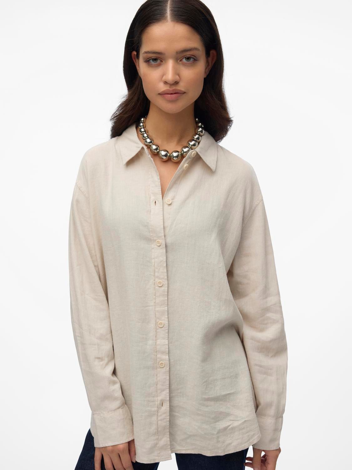 Vero Moda Blusenshirt Basic Rundhals VMLINN günstig online kaufen