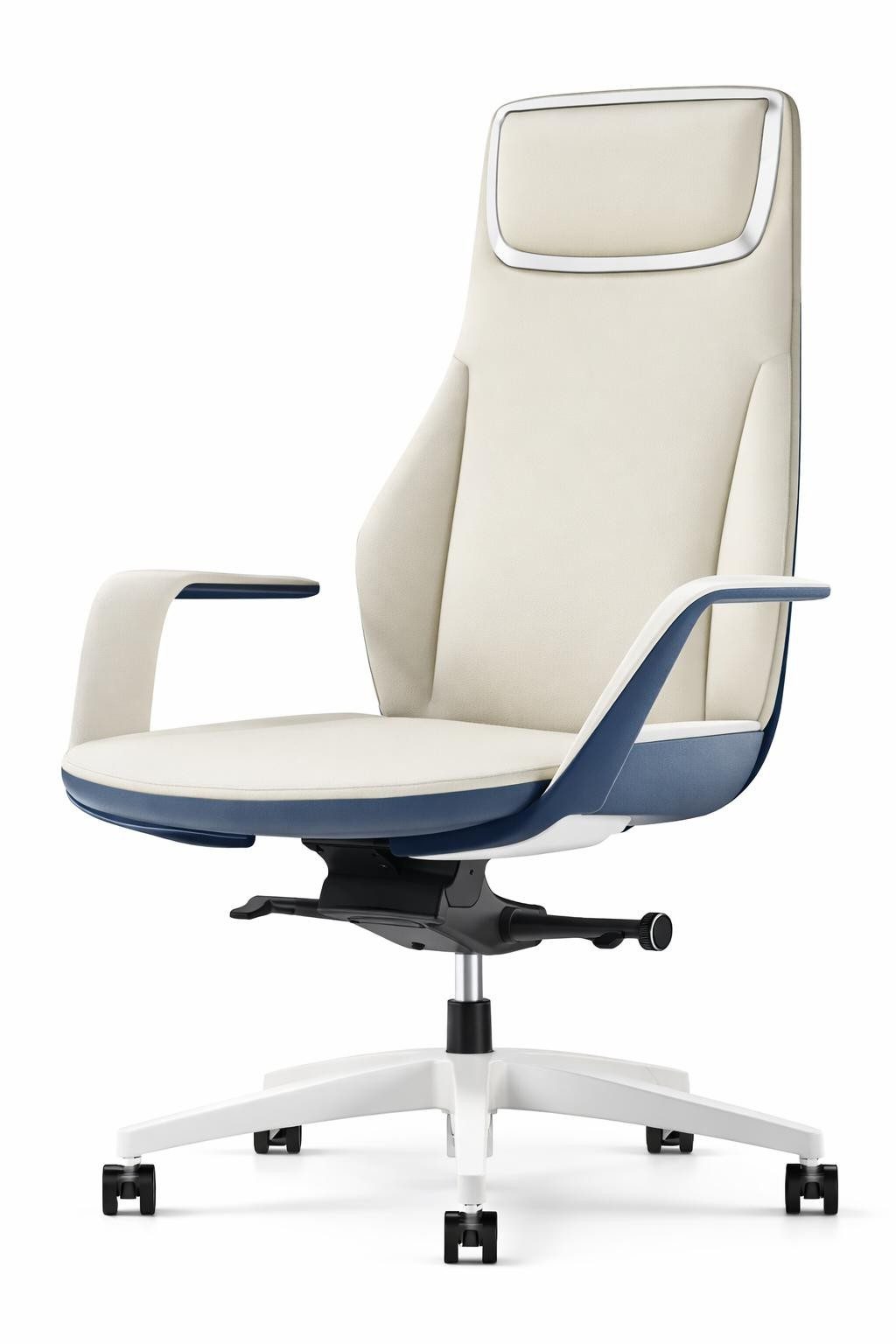 Xlmoebel Chefsessel Bequemer Chefsessel mit ergonomischer Rückenlehne in Beige, Made in Europa