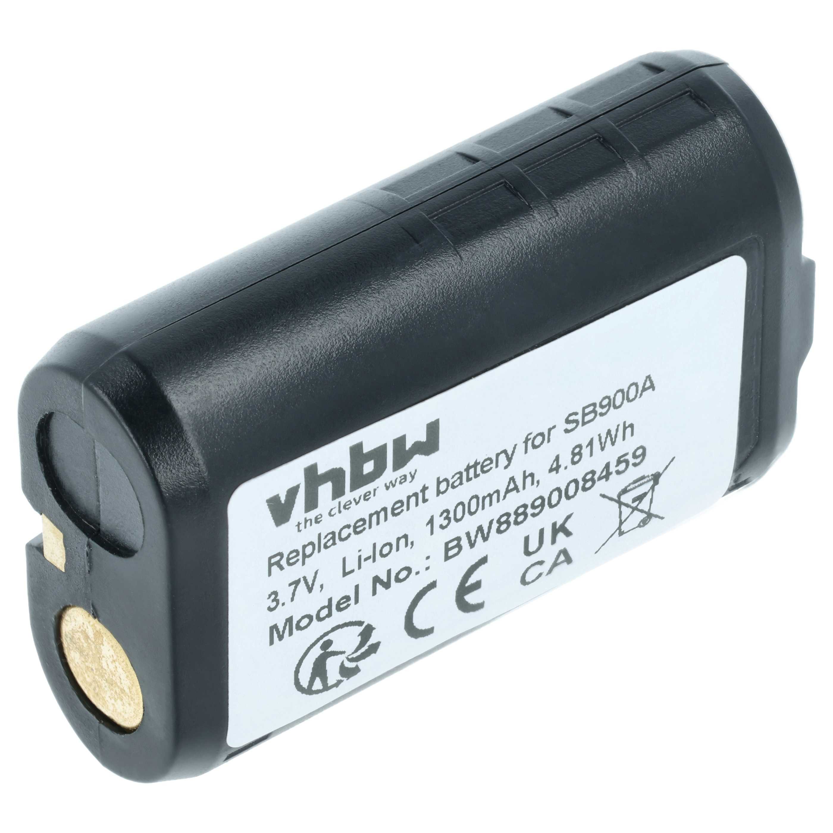 vhbw Akku passend für Shure PSM300, PSM900, QLX-D, ULX-D, ULXD1, ULXD2, UR5 Akku Akku Li-Ion 1300 mAh (3,7 V, 1 St), Leistungsfähiger Austausch-Akku für Ihr Digitalfunkgerät