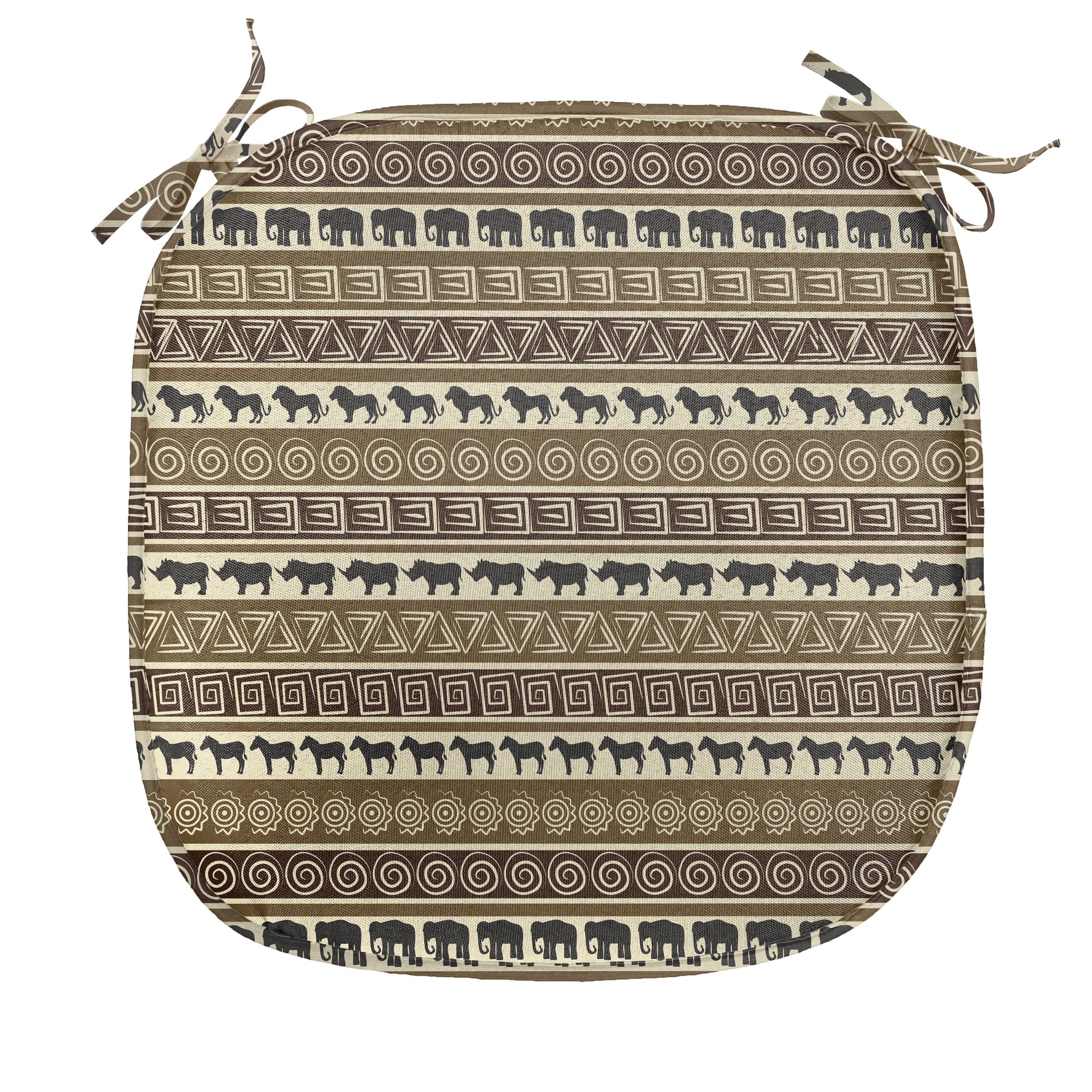 mit Abakuhaus wasserfestes Dekoratives Kissen Geometrisch Theme Stuhlkissen Riemen Stripes für Tiere Küchensitze, Afrika