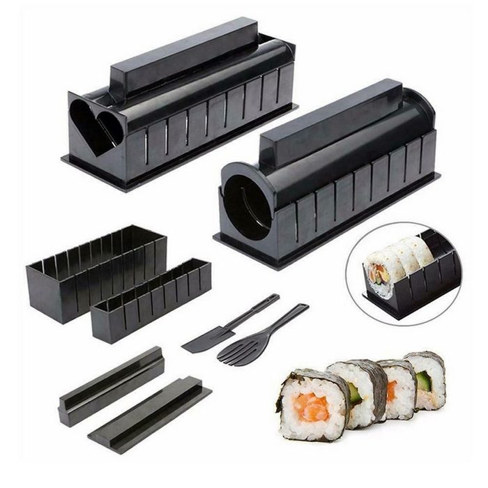 Decome Back-Set 10 Stk DIY Schwarz Sushi Maker SetSushi Herstellung Tool Kit BPA-Frei
