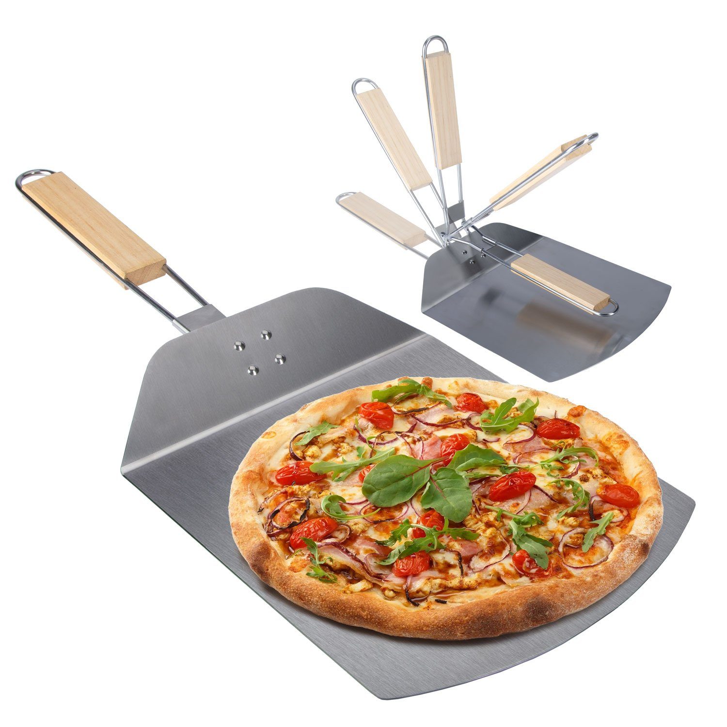 Dimono Pizzaschieber DIMONO Antihaft Pizzaschieber mit Holzgriff - Metall Pizzaheber, XXL