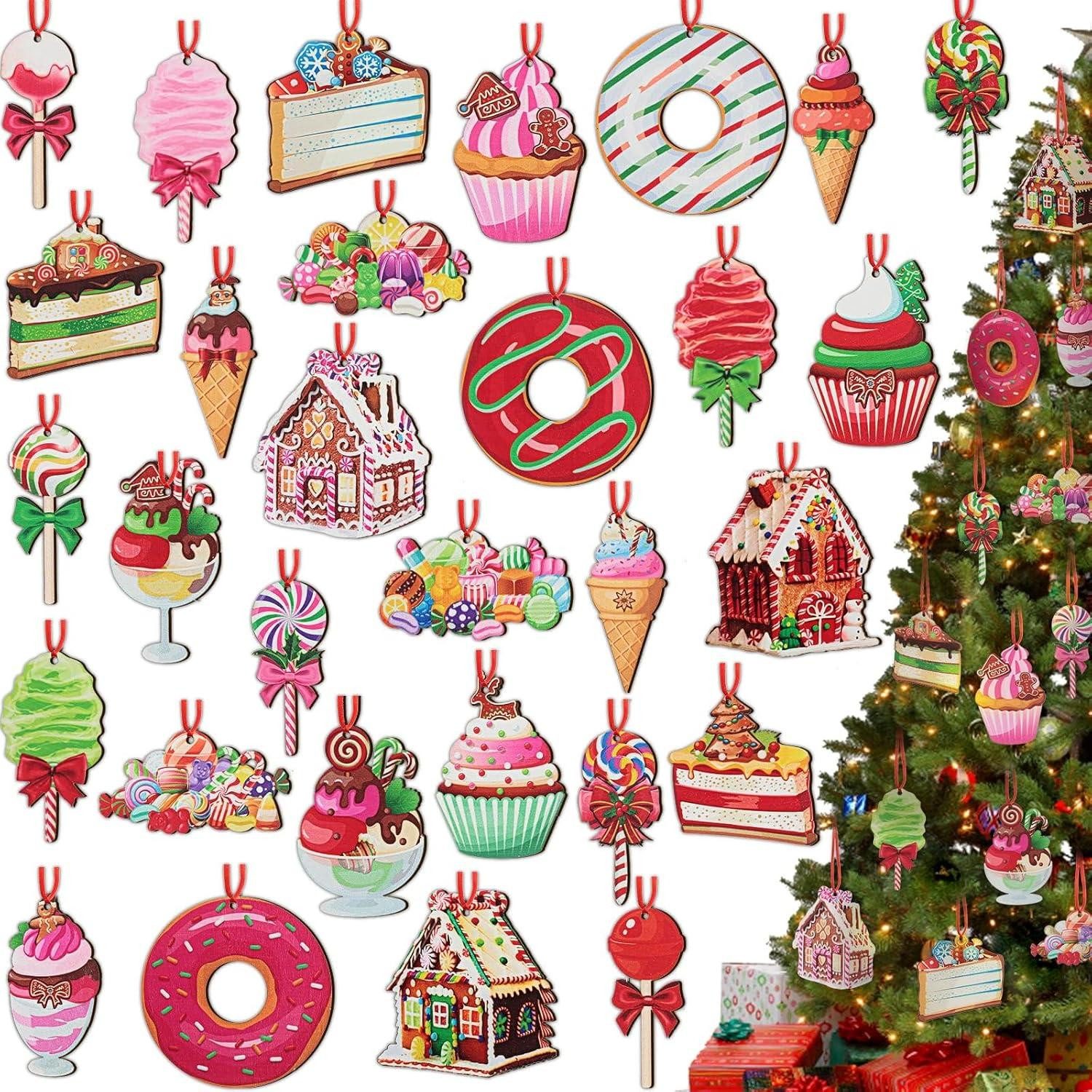 Baumbehang 30er Set Holz Weihnachtsbaum Anhänger Christbaumschmuck Deko