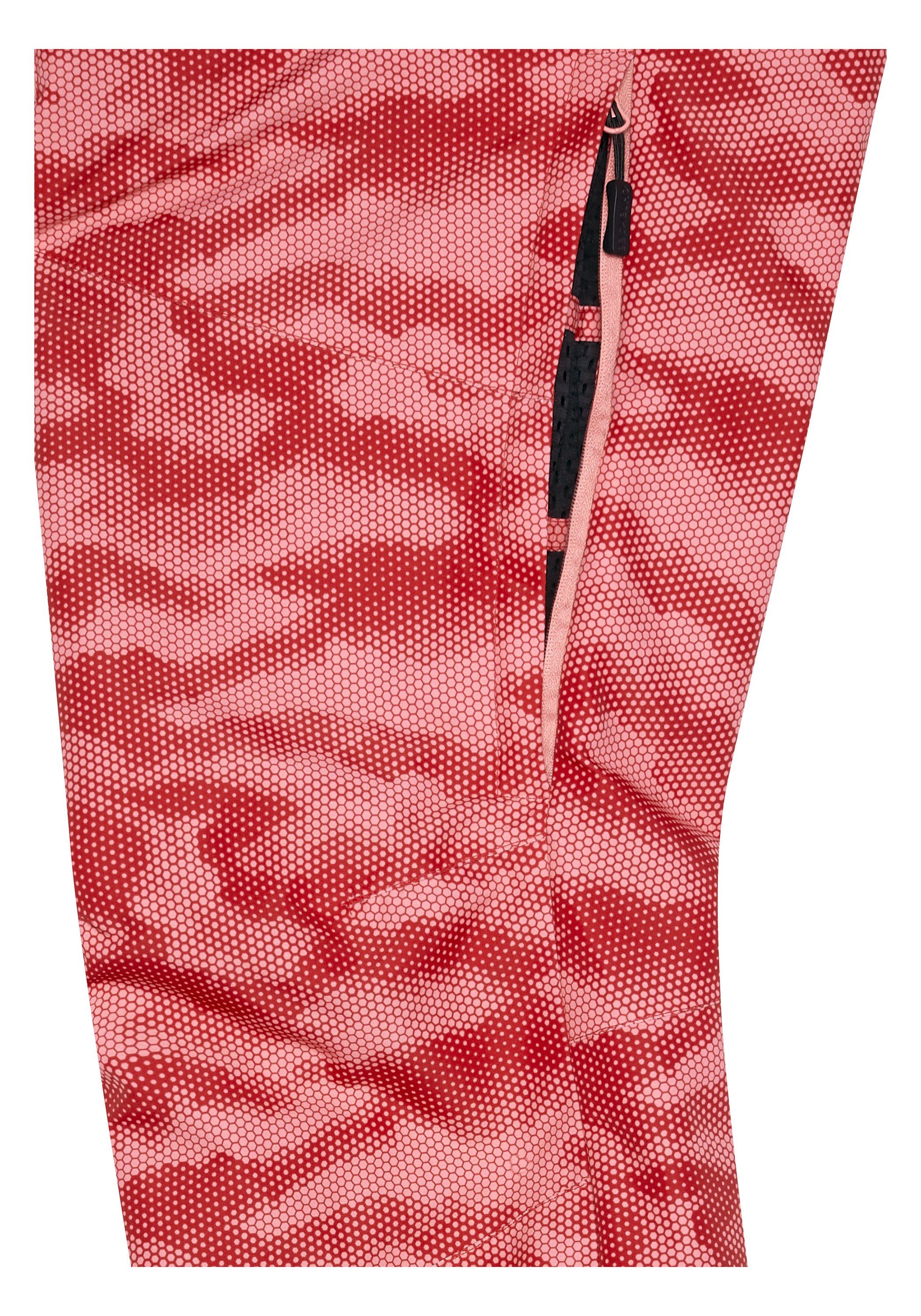 Sporthose 1 Allover-Muster Chiemsee mit hell Slim-Fit Skihose rosa/rosa
