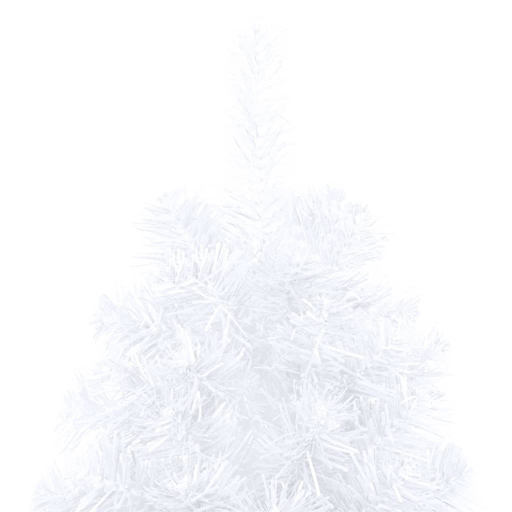 mit PVC Ständer 120 Weiß Weihnachtsbaum furnicato Künstlicher cm Halb-Weihnachtsbaum Künstlicher