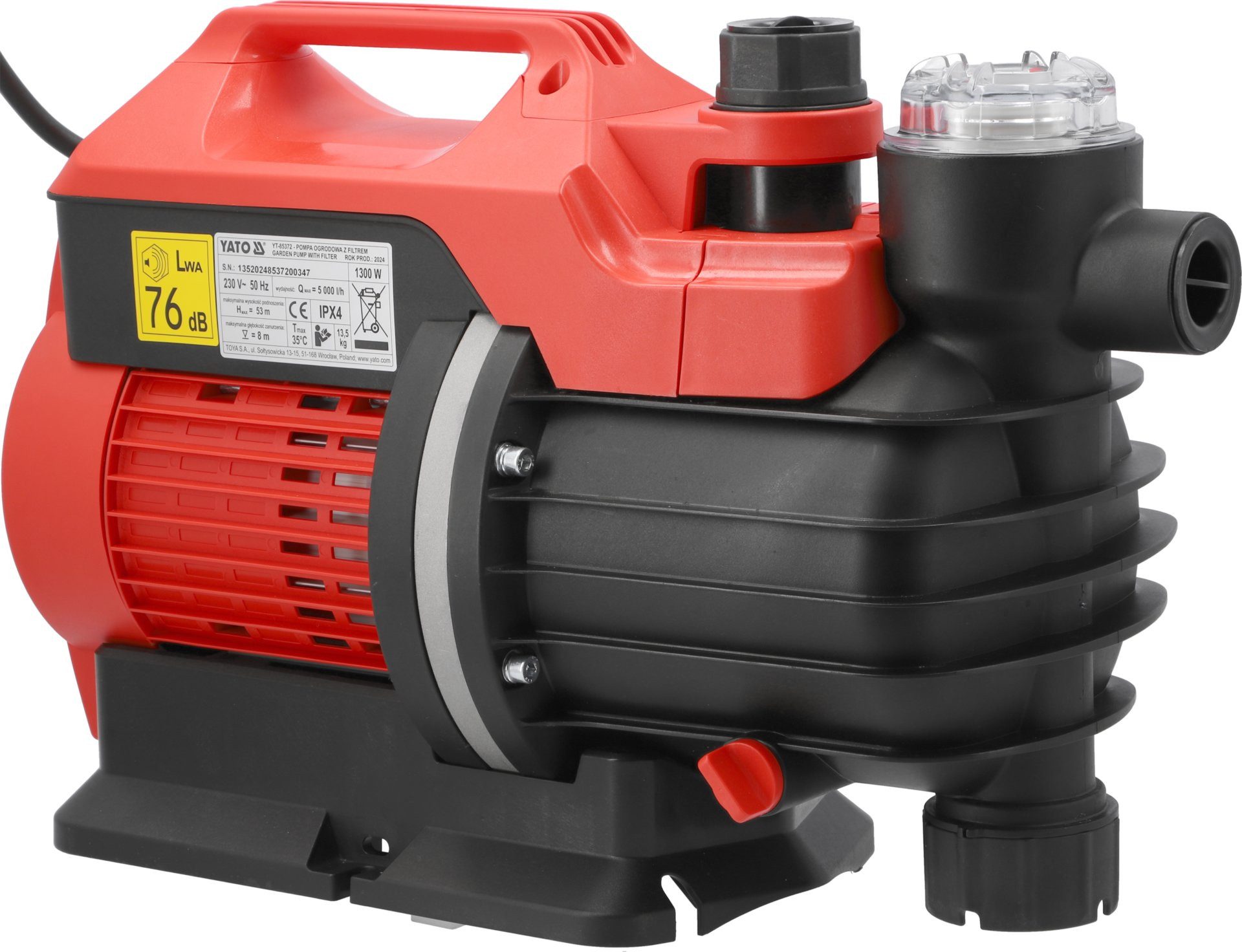 Yato Gartenpumpe Hauswasserwerk mit Filter 1300W, LCD-Anzeige (12, 12)