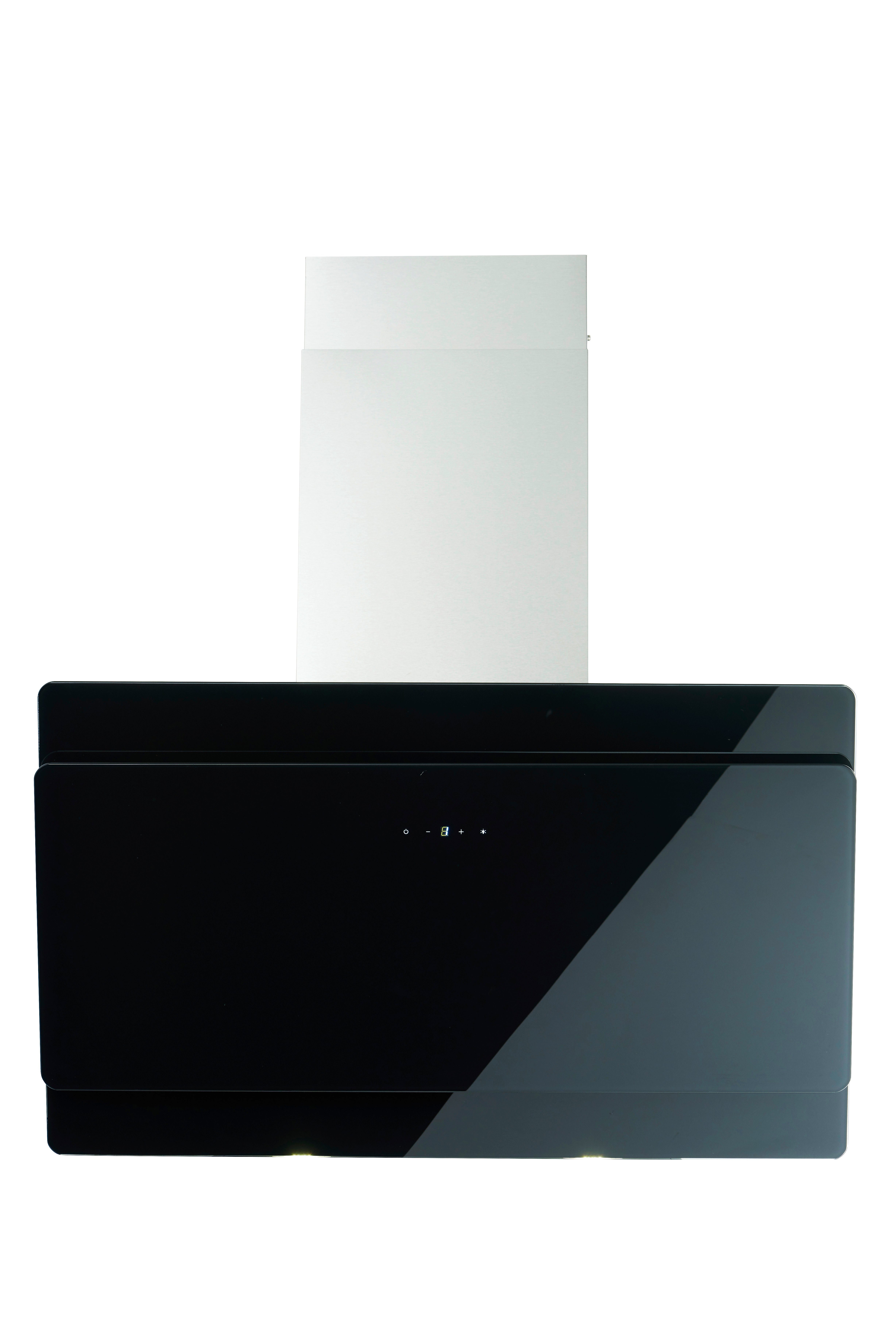 Kopffreihaube S3-90 ABTZ Dunstabzugshaube schwarze Glasfront LED-Beleuchtung 90 cm