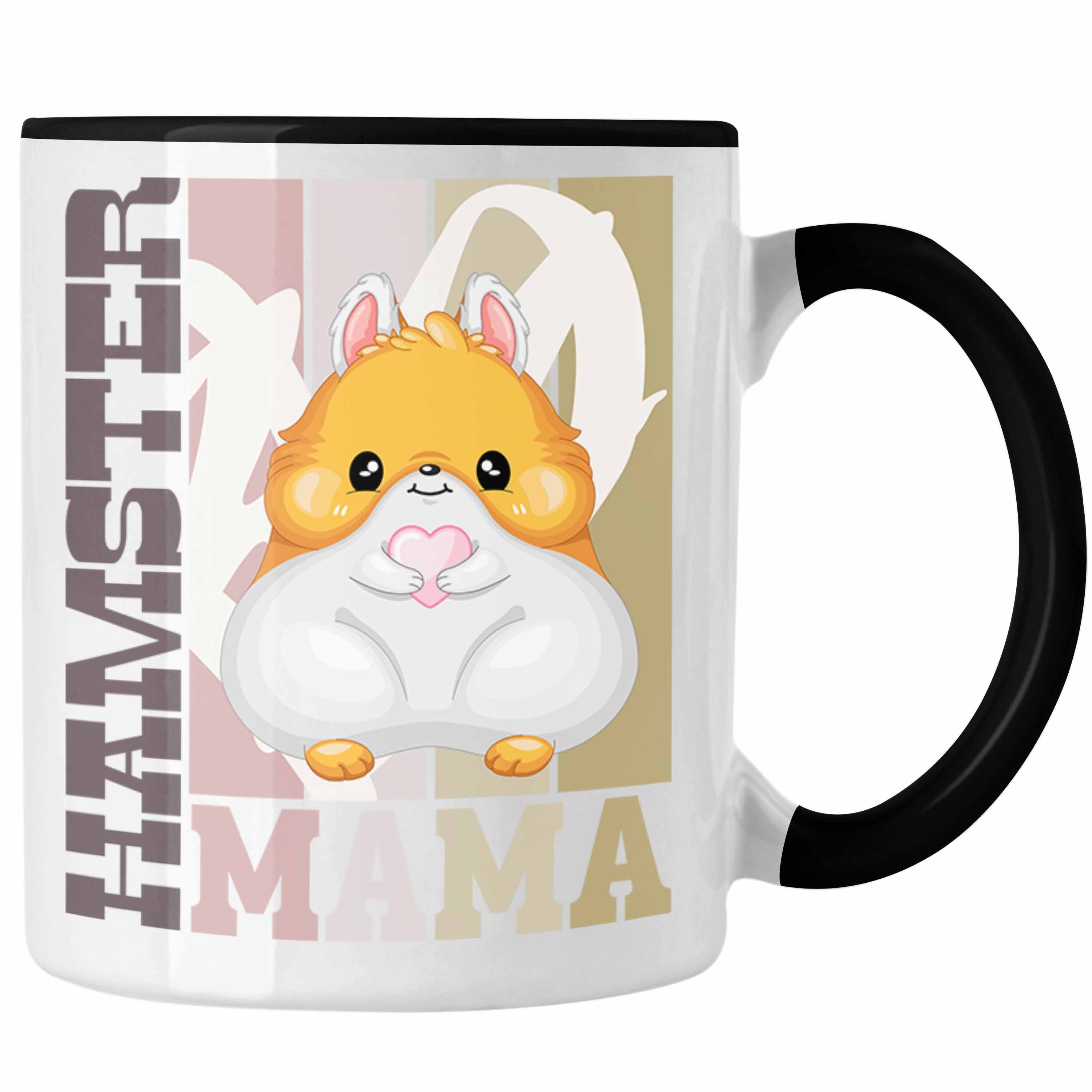 Mama Trendation Besitzerin Hamster für Geschenk Tasse Schwarz Spruch Tasse Trendation Hamster -