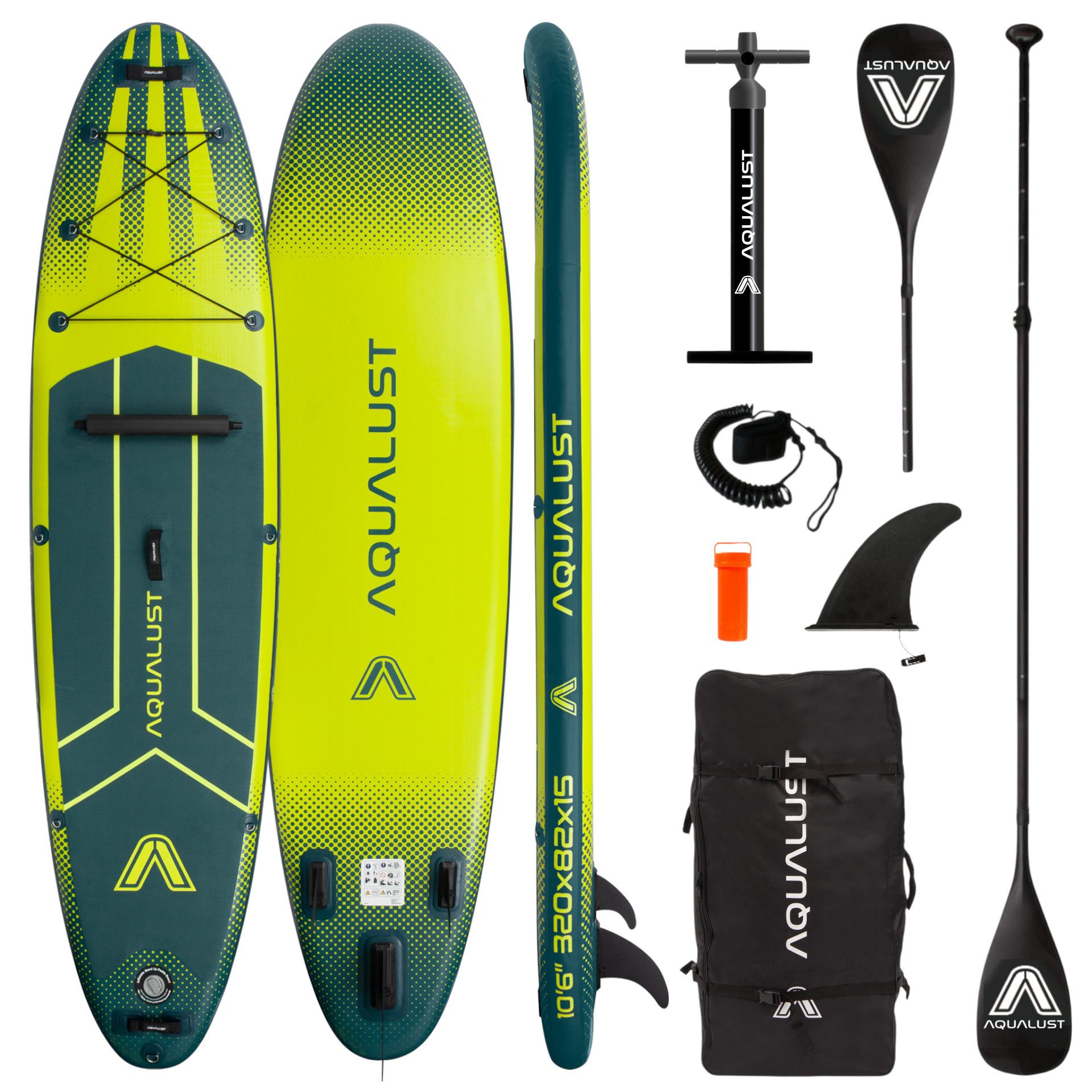 Aqualust SUP-Board AQUALUST 10.6 SUP BOARD 320 cm Set mit Aqua Marina BlueDrive S Motor