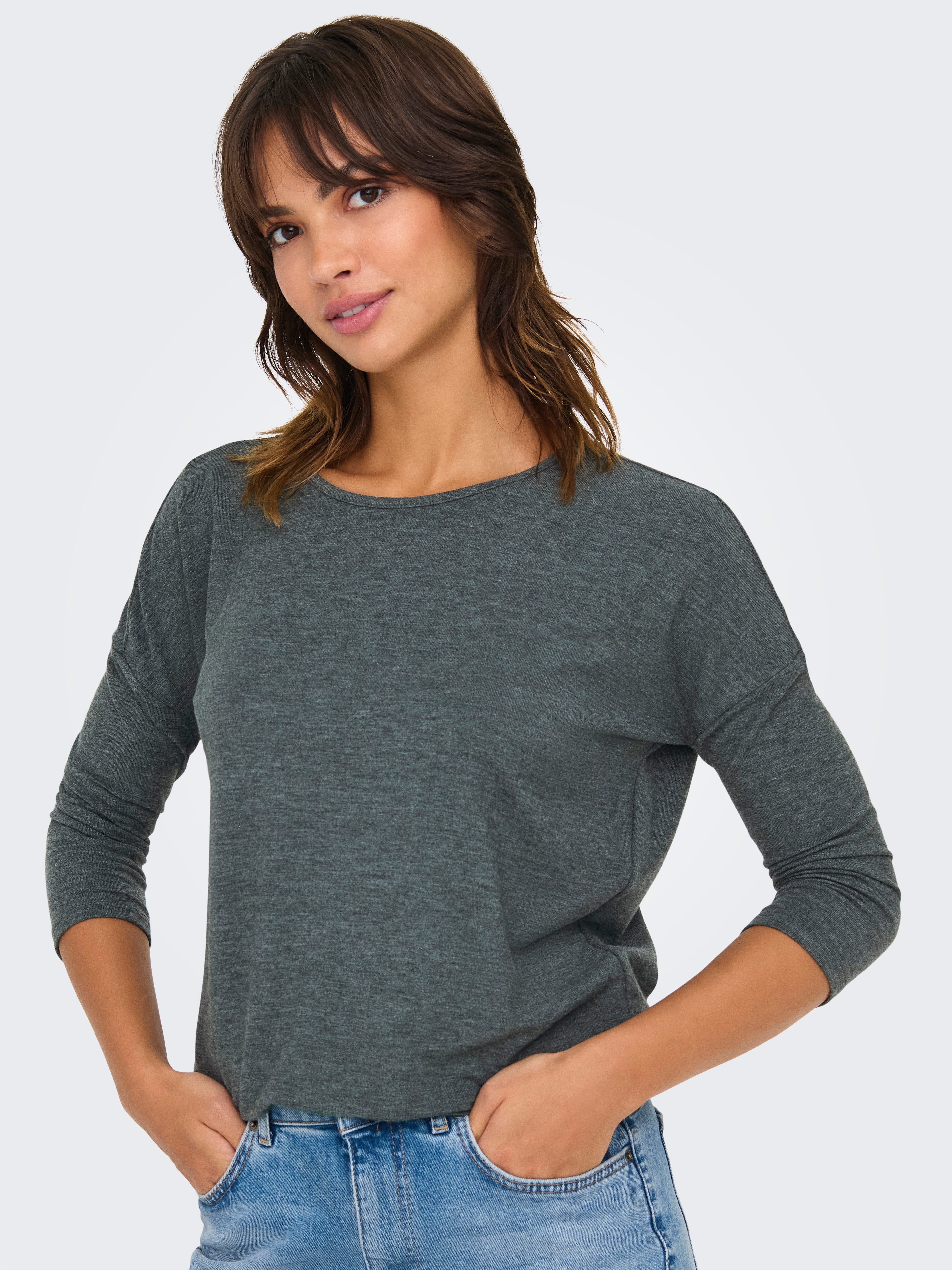 Only 3/4-Arm-Shirt ONLGLAMOUR 3/4 TOP JRS NOOS Materialmix, loose fit