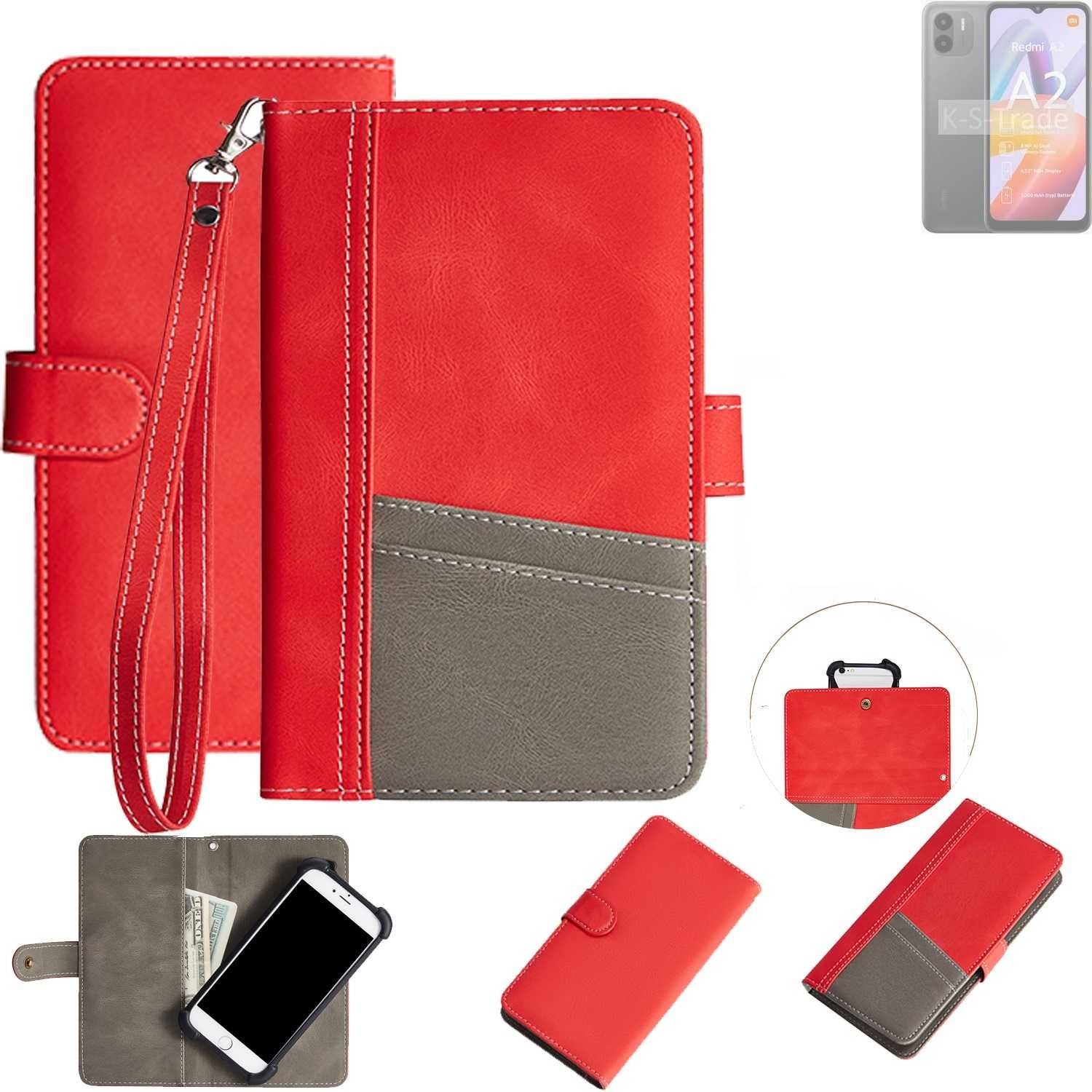 K-S-Trade Handyhülle für Xiaomi Redmi A2, Handy Schutzhülle Hülle Portemonnee Brieftasche Klapphülle