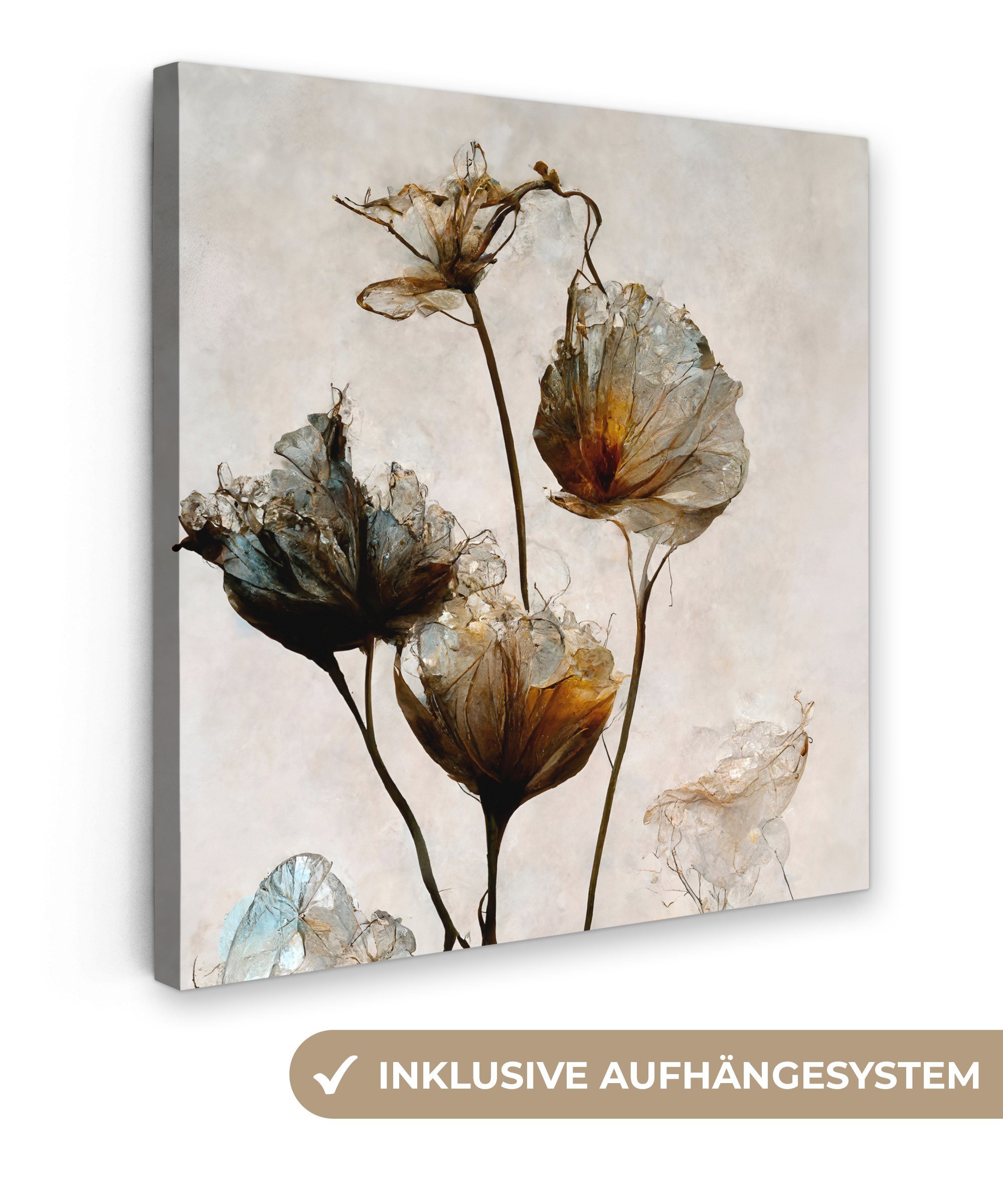 OneMillionCanvasses® Leinwandbild Vintage - Blumen - Pflanzen - Abstrakt, F günstig online kaufen