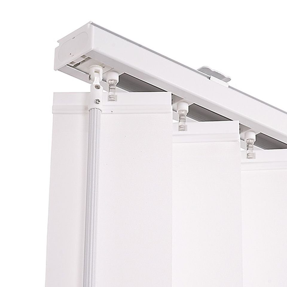 Lamellenvorhang Komplettset verdunkelnd Lamellenvorhang 89mm weiß Vertikaljalousie, ventanara
