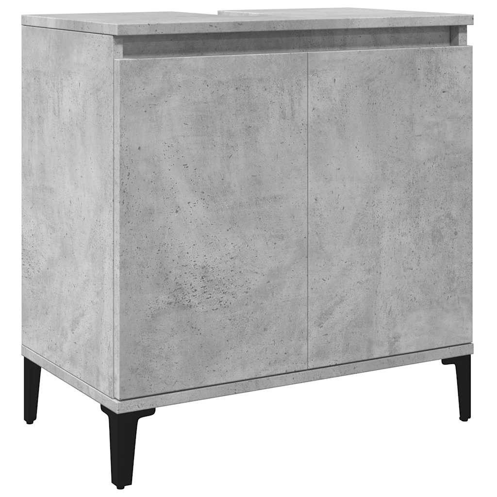 vidaXL Badezimmerspiegelschrank Waschbeckenunterschrank Betongrau 58x33x60 cm Holzwerkstoff