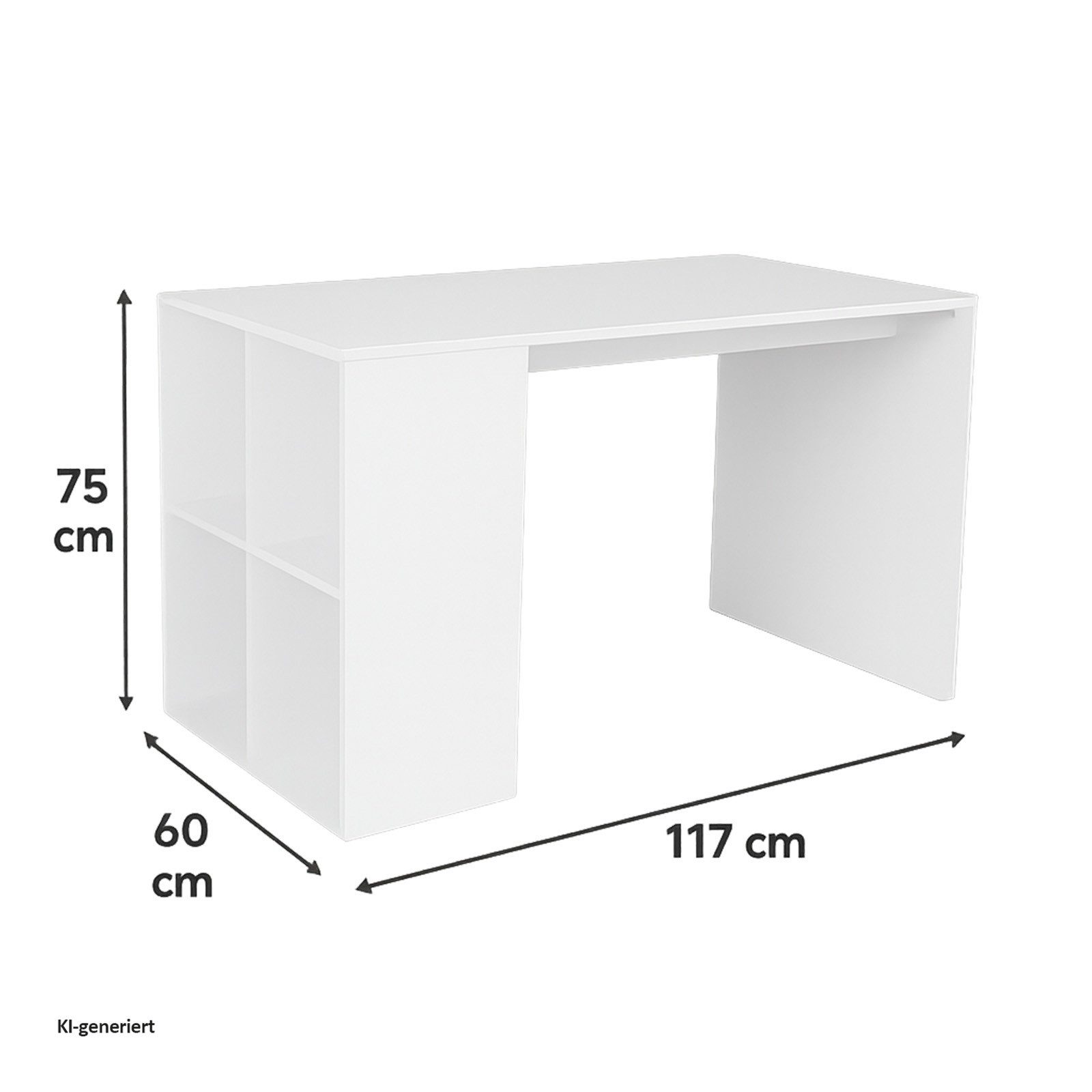 HTI-Line Schreibtisch Schreibtisch Thekla Weiß (Stück, 1 x Schreibtisch Thekla, ohne Dekoration), Computertisch Arbeitstisch Bürotisch Laptoptisch Büromöbel – Bild 3 von 3