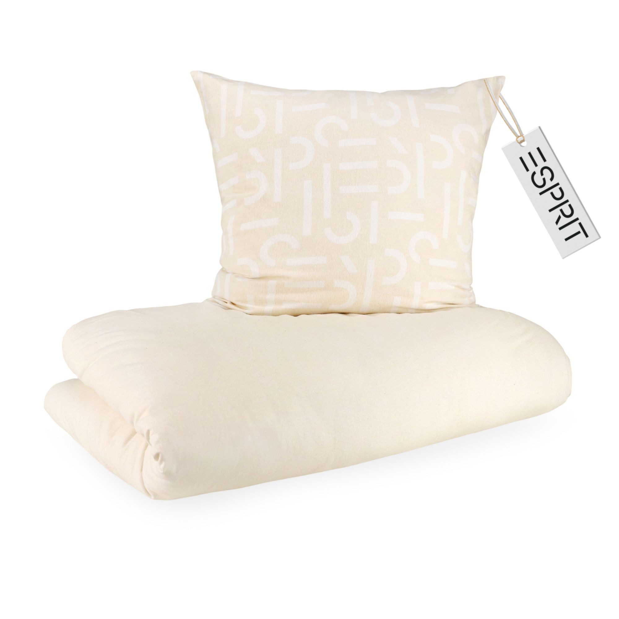 Esprit Bettwäsche FLANELL Winter Bettwäsche, Baumwolle, 1 teilig, 140 x 200 cm in Beige