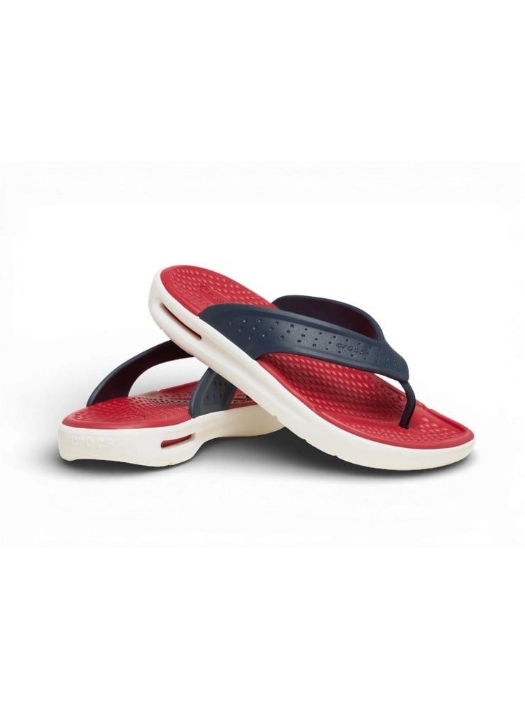 Crocs Sandale InMotion LiteRide Flip navy/rot/weiss Badeschuh