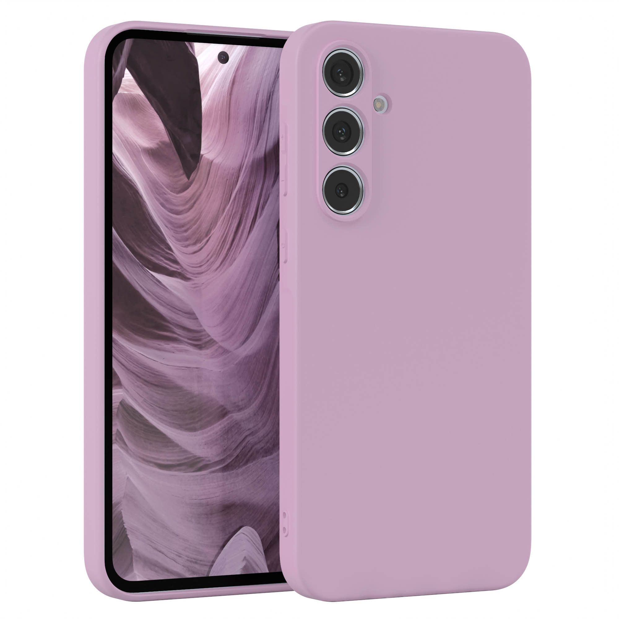EAZY CASE Handyhülle für Samsung Galaxy A35 Hülle Silikon 6,6 Zoll, Hülle mit Kameraschutz Handycase Soft Smart Slimcover Lila / Flieder