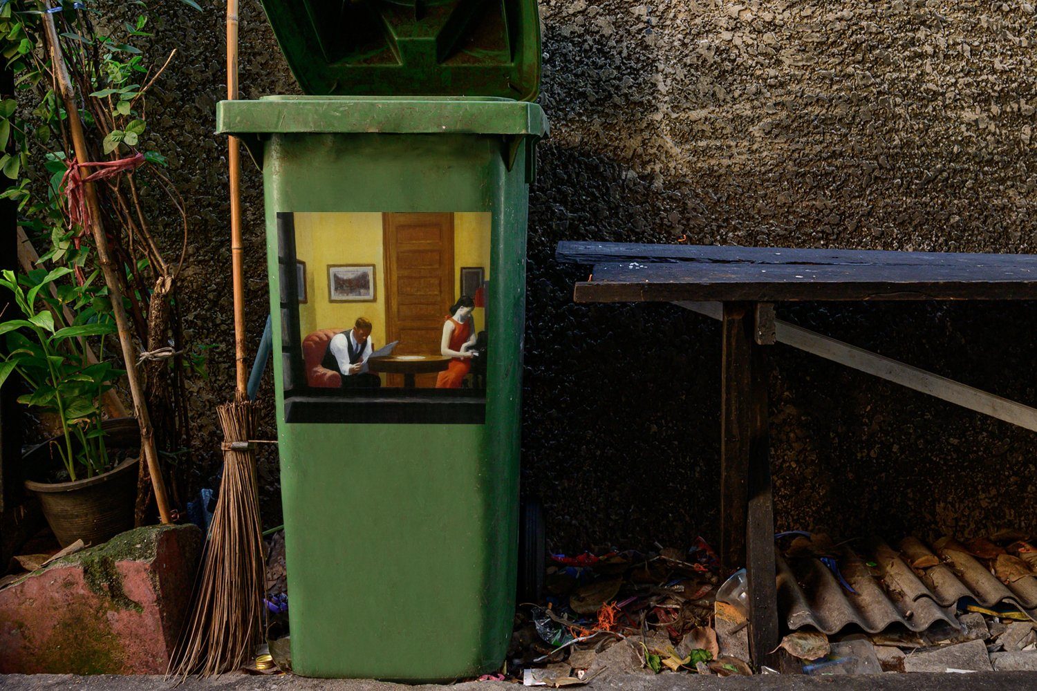 MuchoWow Wandsticker Zimmer in New (1 Mülltonne, Abfalbehälter Sticker, York - Container, Mülleimer-aufkleber, Edward St), Hopper