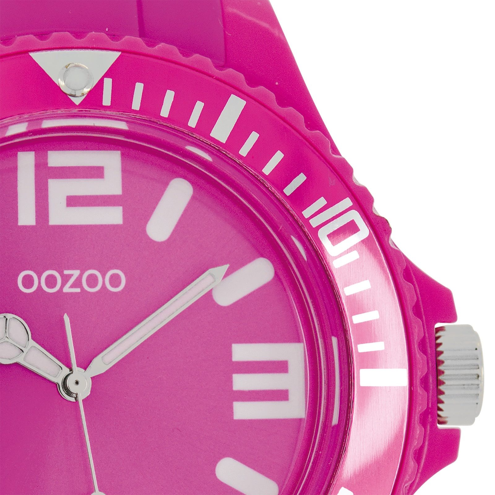 OOZOO Quarzuhr Oozoo Unisex Armbanduhr Vintage Series, (Analoguhr), Damen, Herrenuhr rund, extra groß (ca. 48mm) Silikonarmband pink