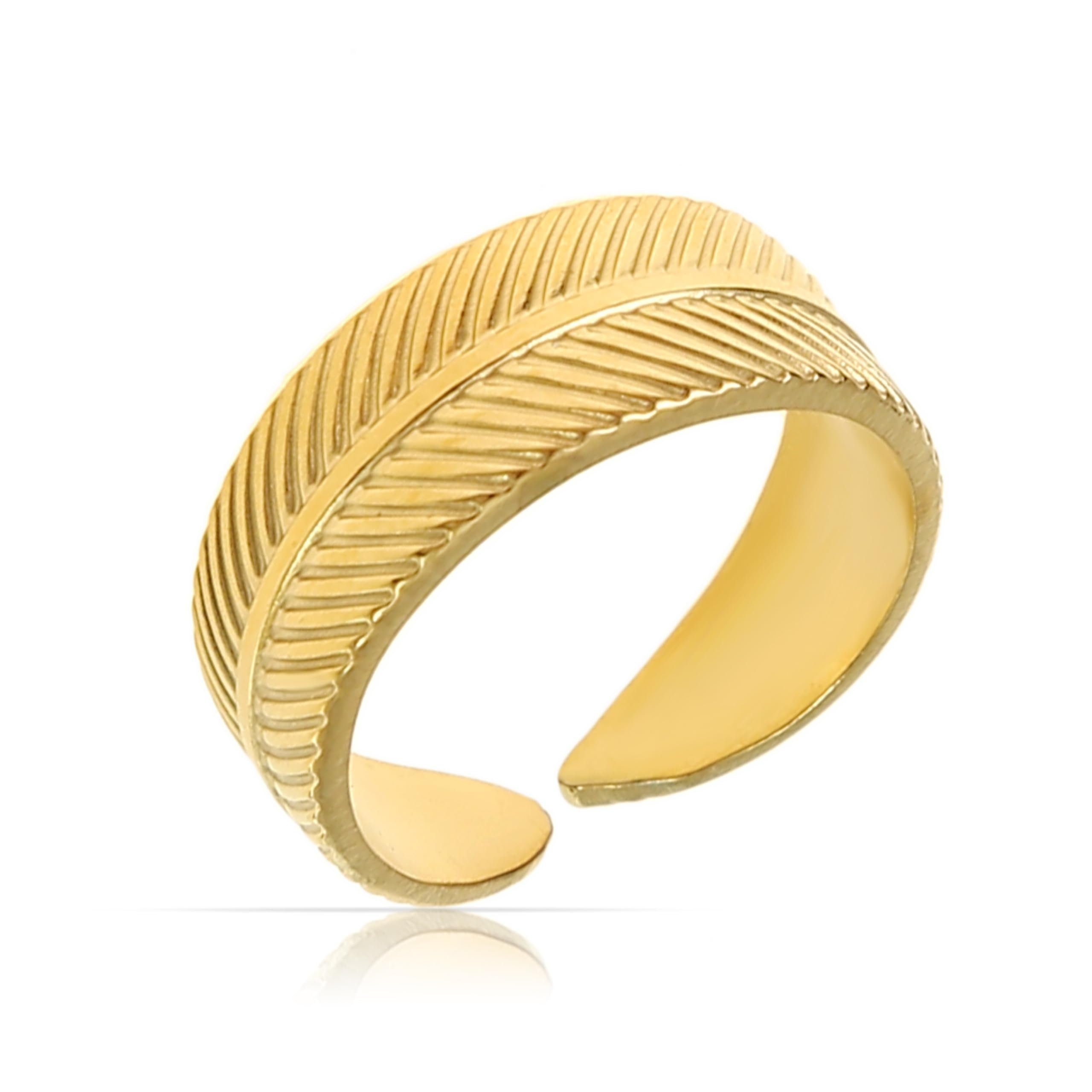 Made by Nami Fingerring Breiter Goldener günstig online kaufen