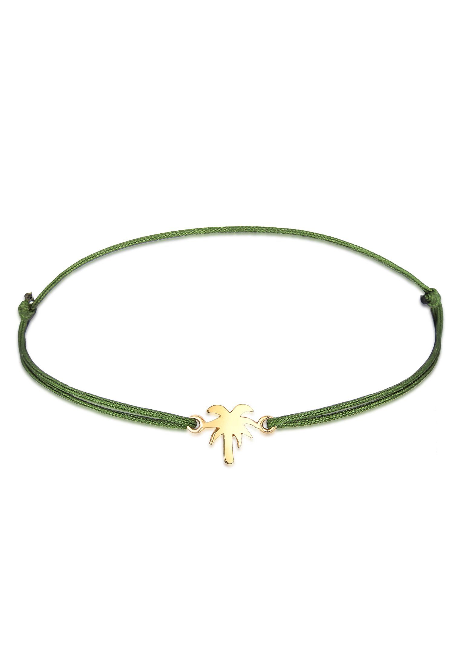 Elli Armband Palme Beach Textilarmband 925 Silber Vergoldet (kein Set, 1-tlg), Palme