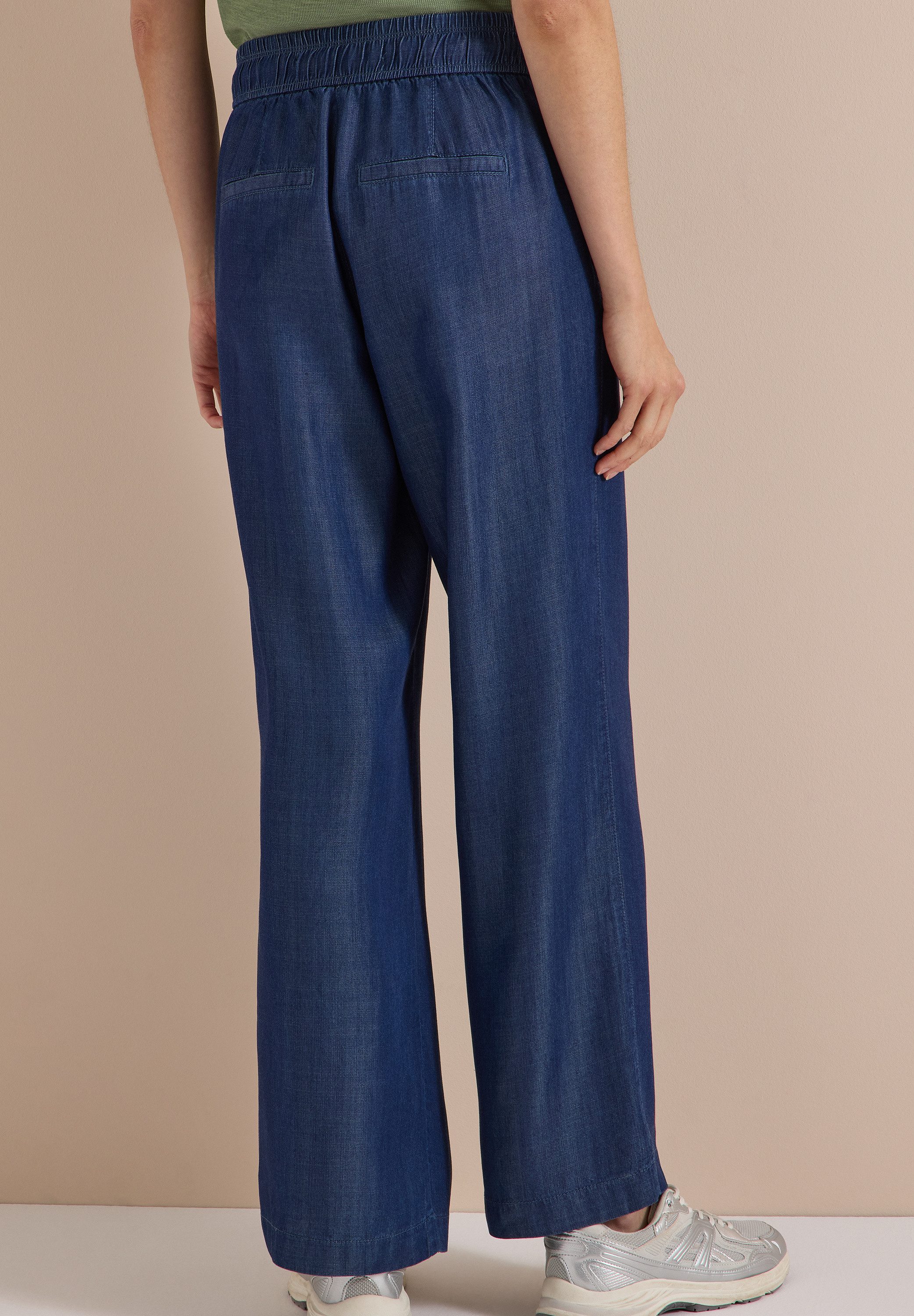 CECIL Stoffhose Style Neele Elastikbund mit Kordel, Lyocell, weiter Beinverlauf